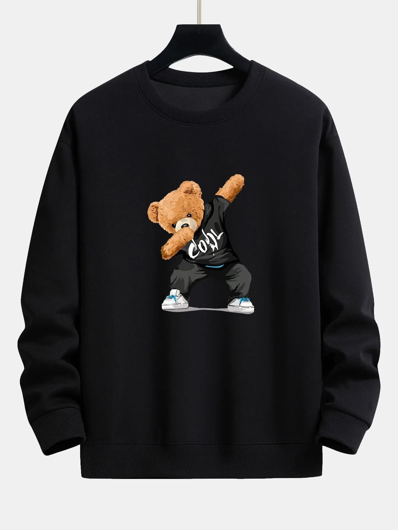 Cool Bear Print Relax Fit Sweatshirt sold by Hoooyi