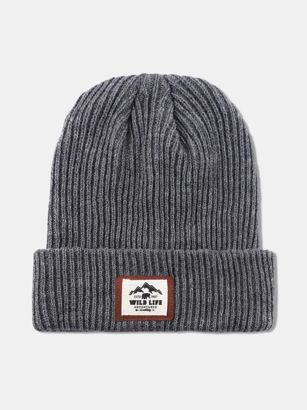 Peak Pattern Patch Soft Decorative Knitted Hat sold by Hoooyi