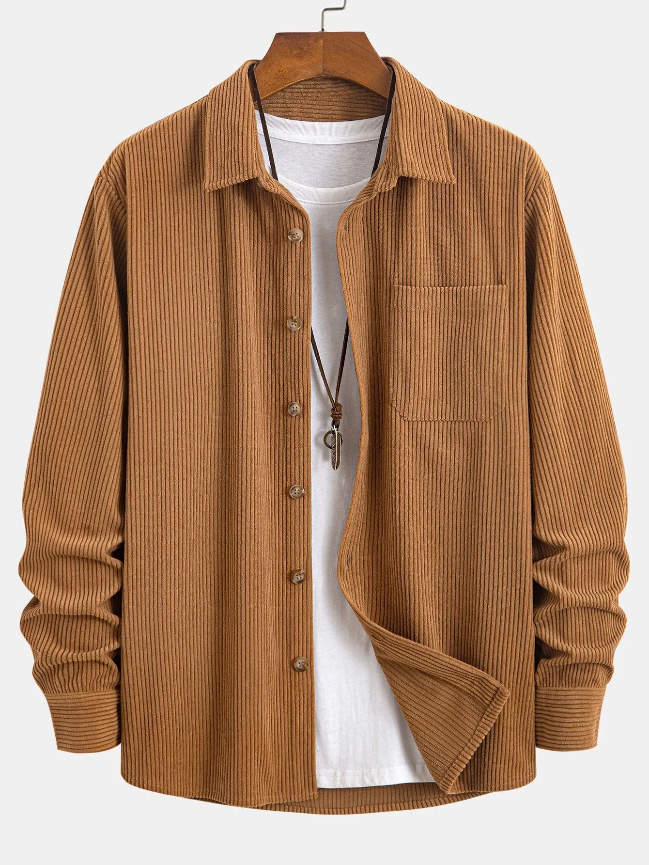 Corduroy Button Up Shirt sold by Hoooyi product image thumbnail 5
