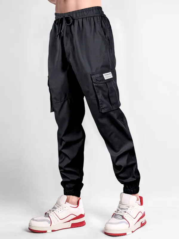 Drawstring Cargo Jogging Pants made by Hoooyi