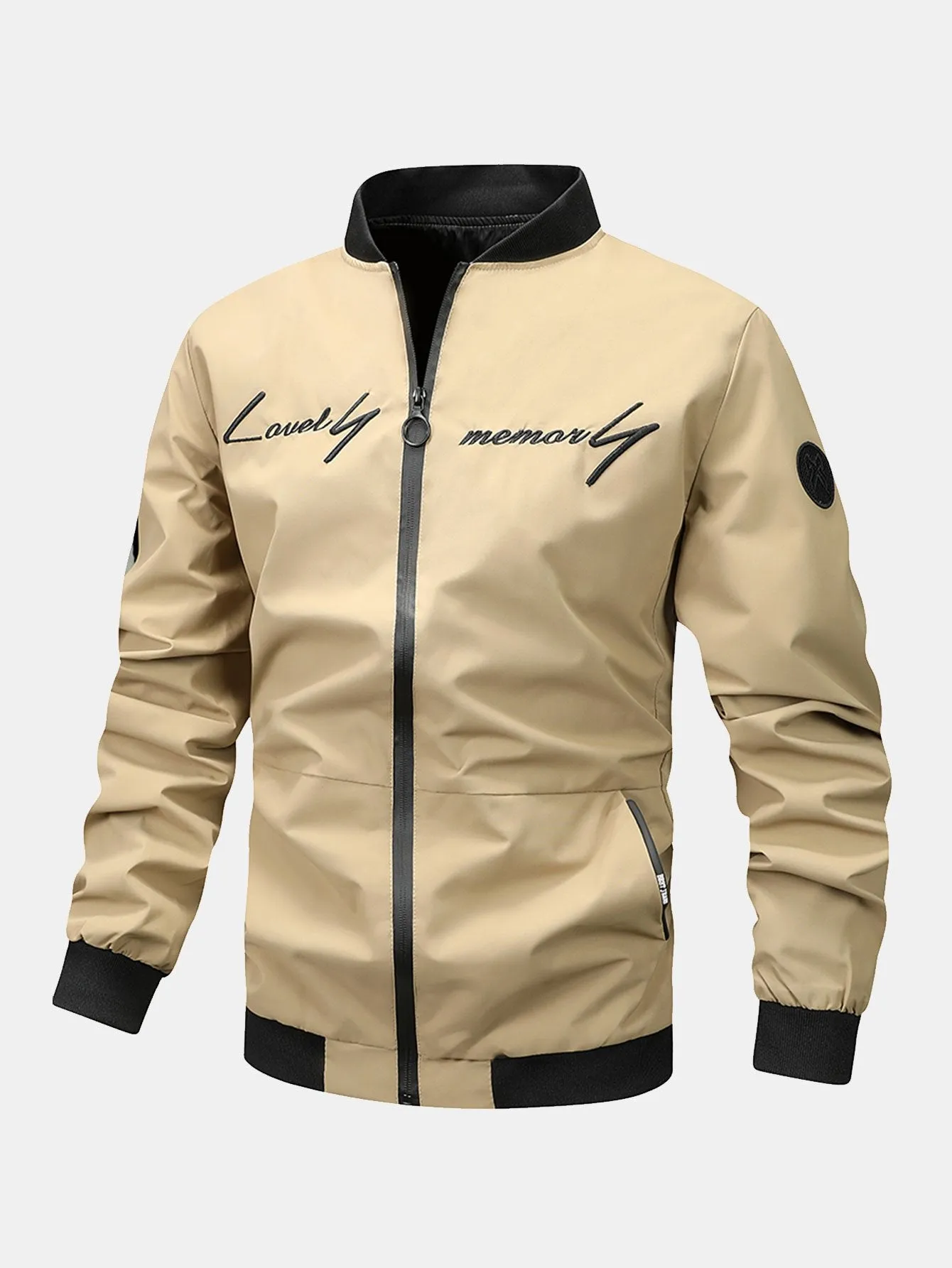 Slogan Zip Bomber Jacket sold by Hoooyi product image thumbnail 5