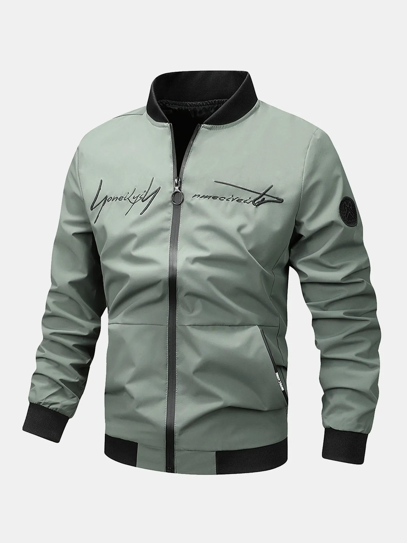 Slogan Zip Bomber Jacket sold by Hoooyi product image thumbnail 2