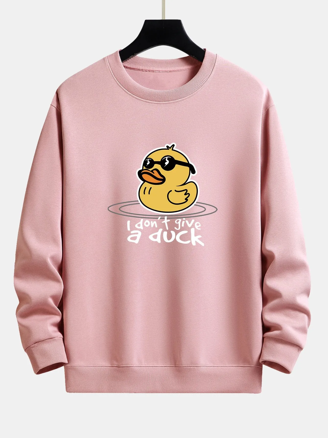 Yellow Duck With Sunglasses Print Relax Fit Sweatshirt sold by Hoooyi