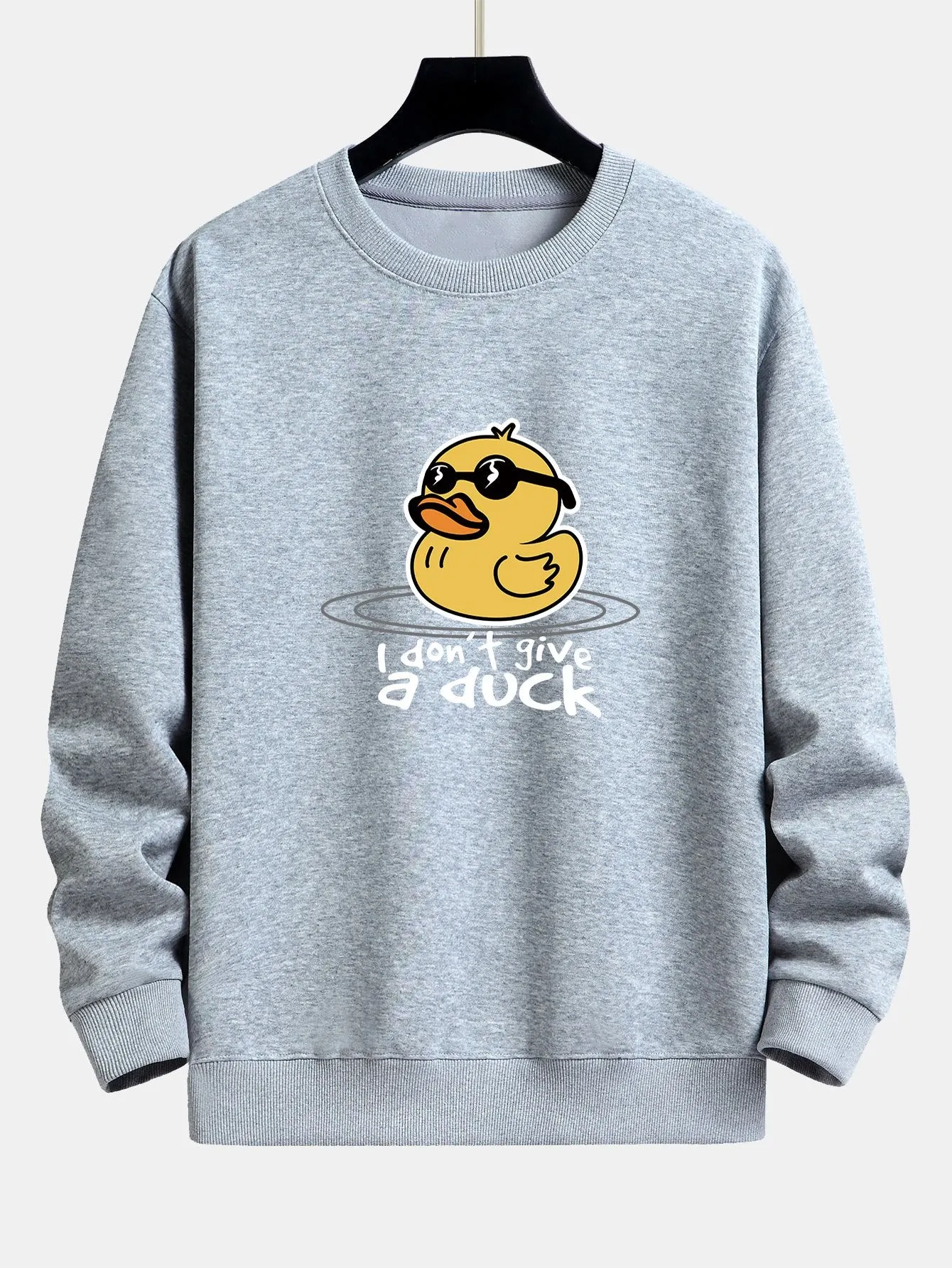 Yellow Duck With Sunglasses Print Relax Fit Sweatshirt sold by Hoooyi product image thumbnail 4