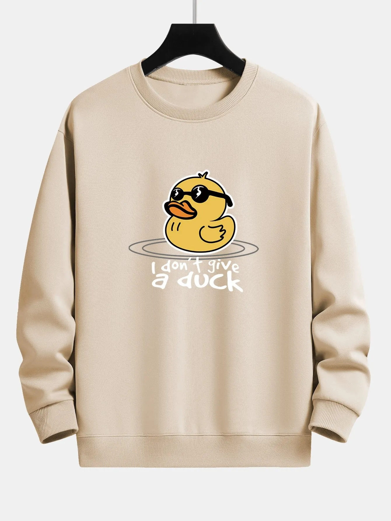 Yellow Duck With Sunglasses Print Relax Fit Sweatshirt sold by Hoooyi product image thumbnail 3