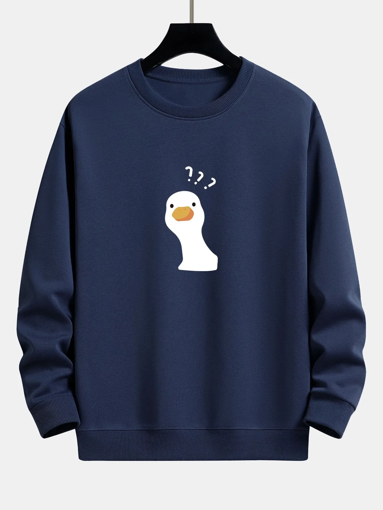 Question Mark Doubtful Duck Print Relax Fit Sweatshirt sold by Hoooyi product image thumbnail 5