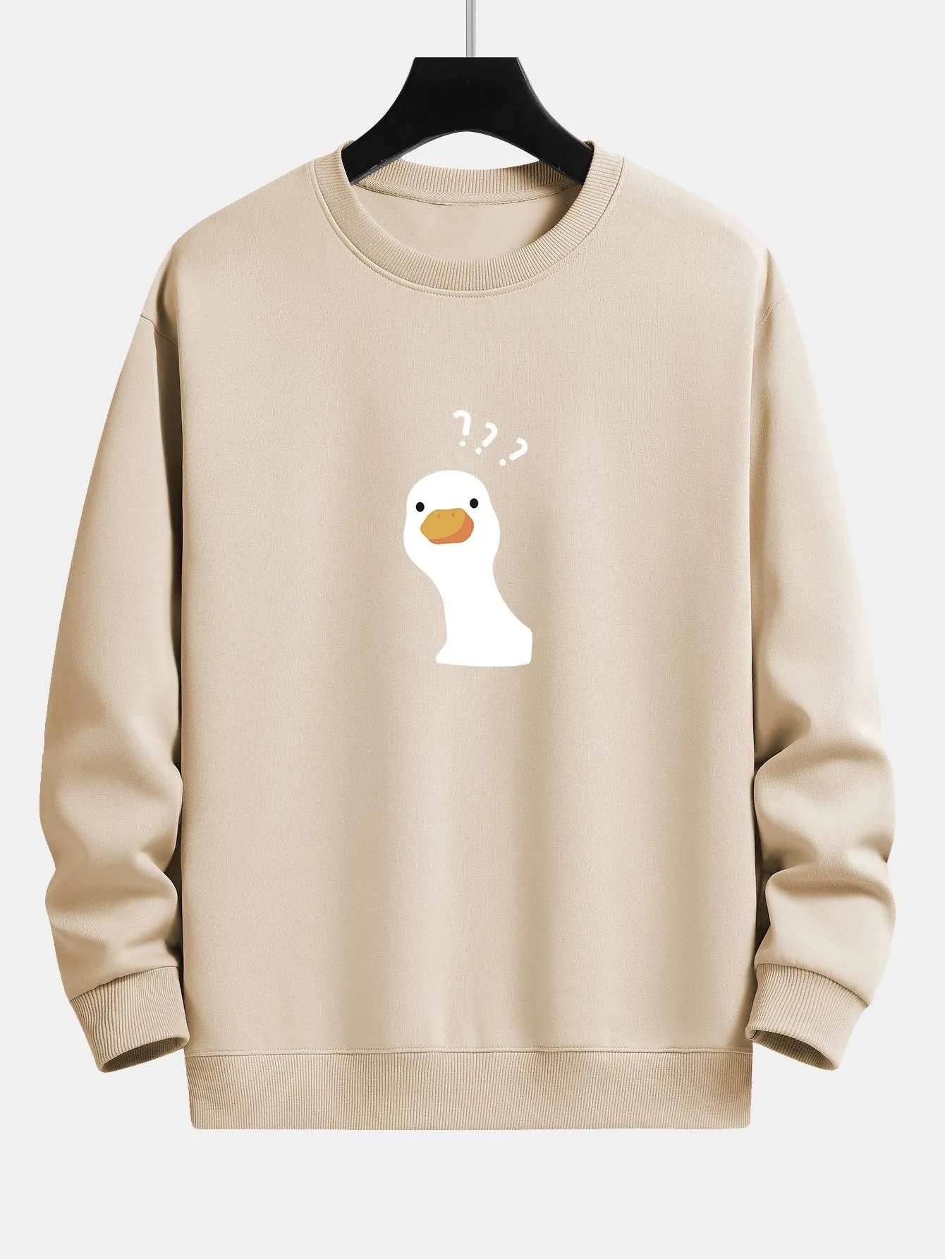 Question Mark Doubtful Duck Print Relax Fit Sweatshirt sold by Hoooyi product image thumbnail 2