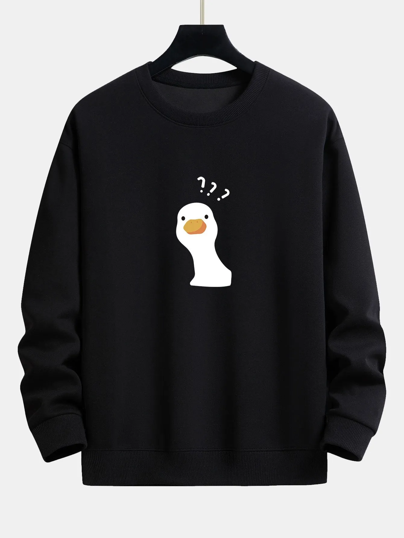 Question Mark Doubtful Duck Print Relax Fit Sweatshirt sold by Hoooyi product image thumbnail 4