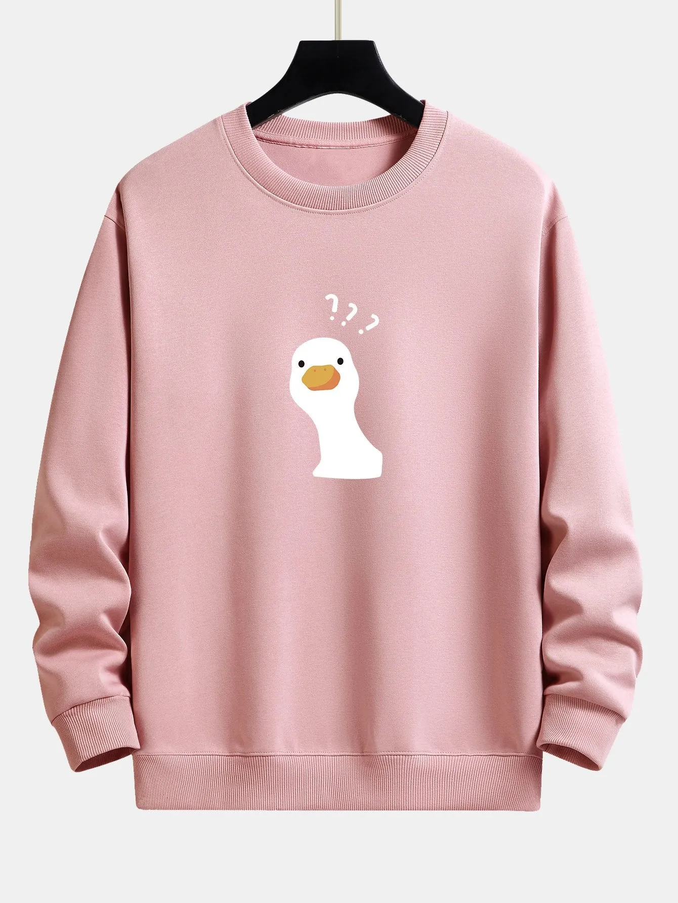 Question Mark Doubtful Duck Print Relax Fit Sweatshirt sold by Hoooyi