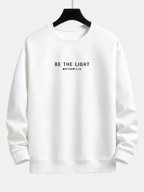 Be The Light Print Relax Fit Sweatshirt sold by Hoooyi