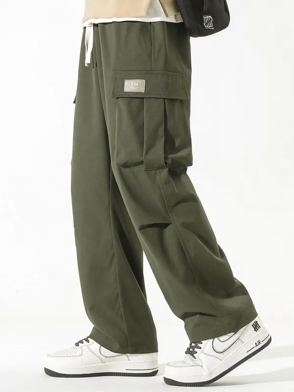 Straight Leg Cargo Pants sold by Hoooyi