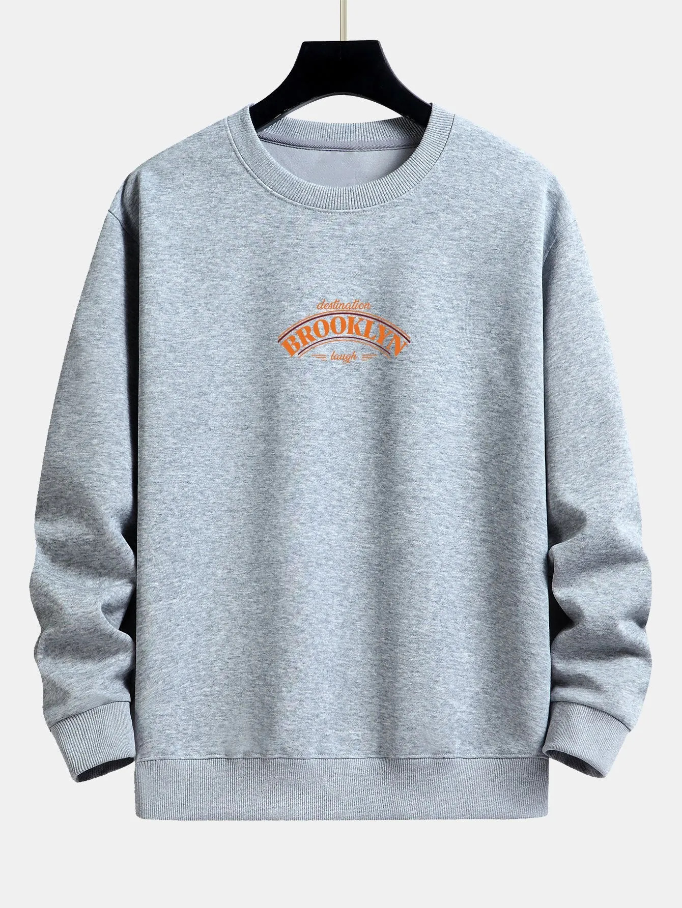 Brooklyn Slogan Print Relax Fit Sweatshirt sold by Hoooyi product image thumbnail 5