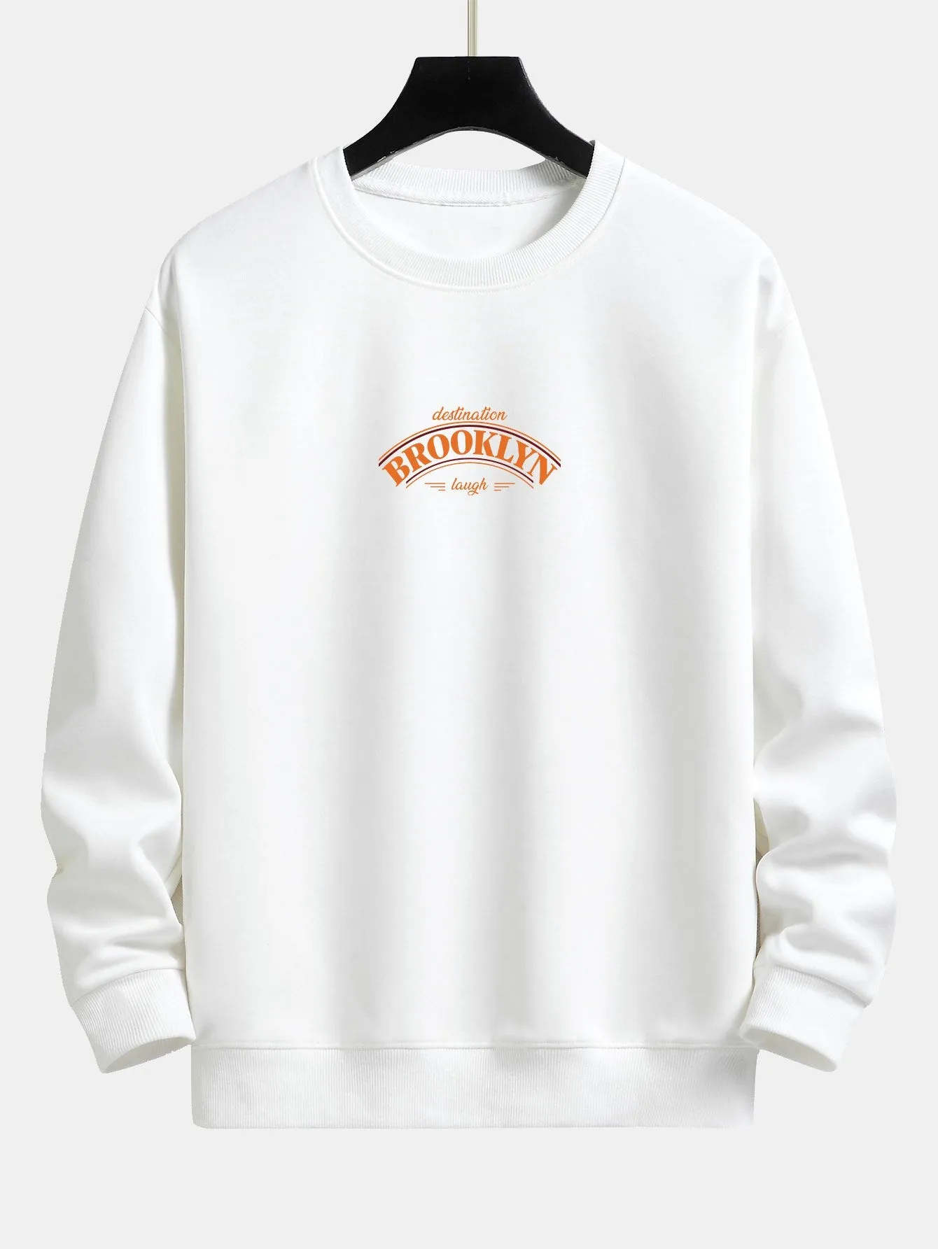 Brooklyn Slogan Print Relax Fit Sweatshirt sold by Hoooyi product image thumbnail 4