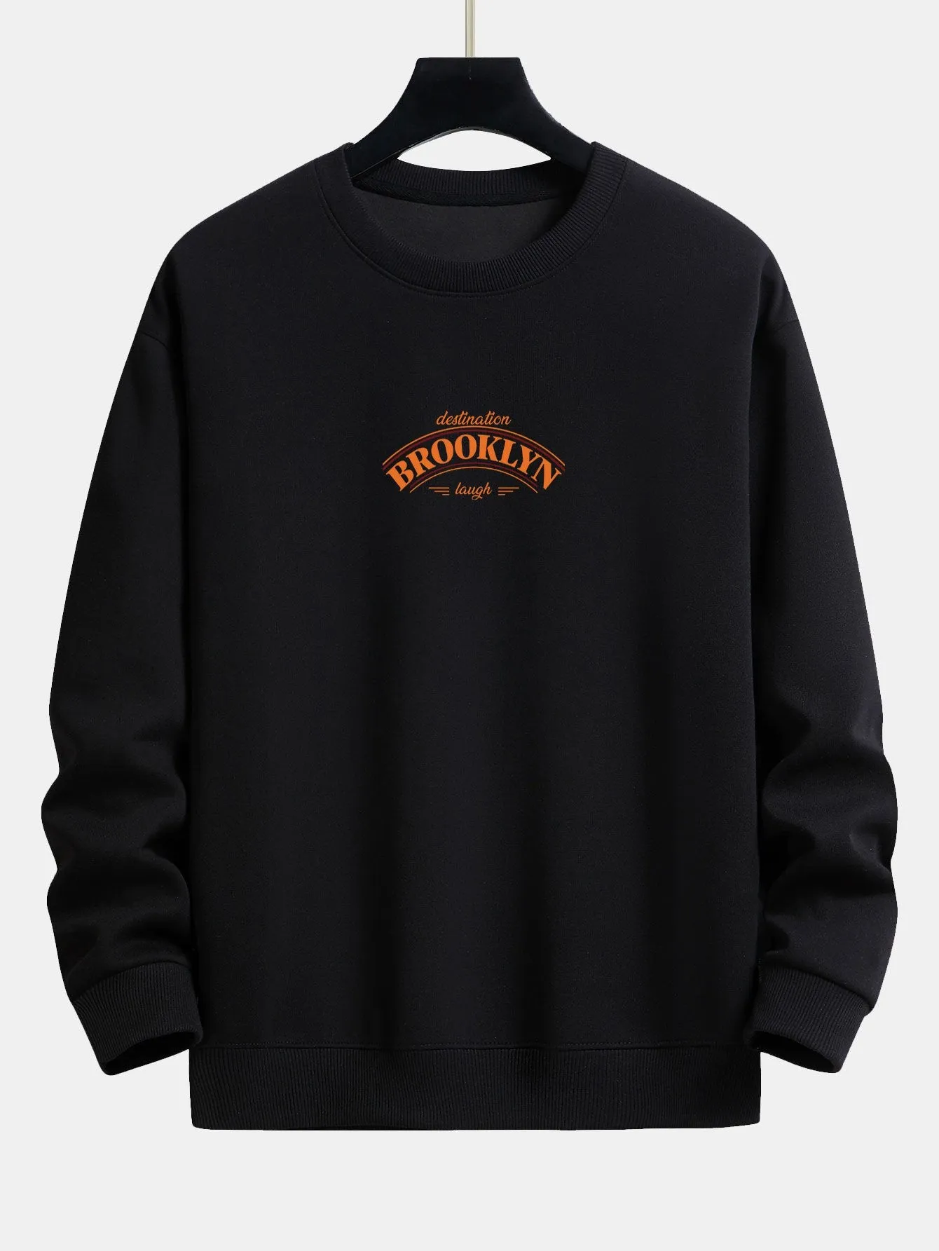 Brooklyn Slogan Print Relax Fit Sweatshirt sold by Hoooyi product image thumbnail 2