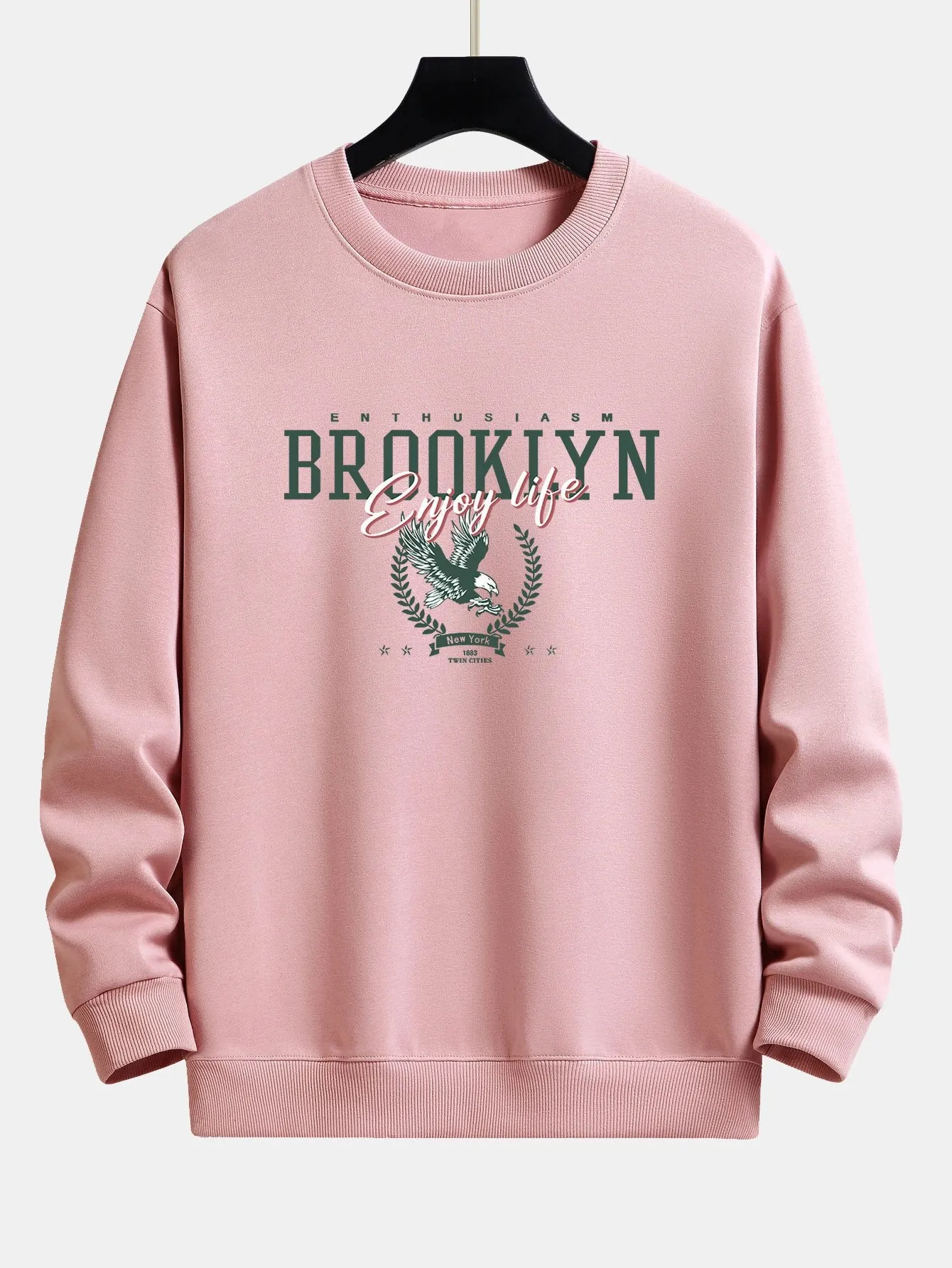 Brooklyn Eagle Print Relax Fit Sweatshirt sold by Hoooyi product image thumbnail 3