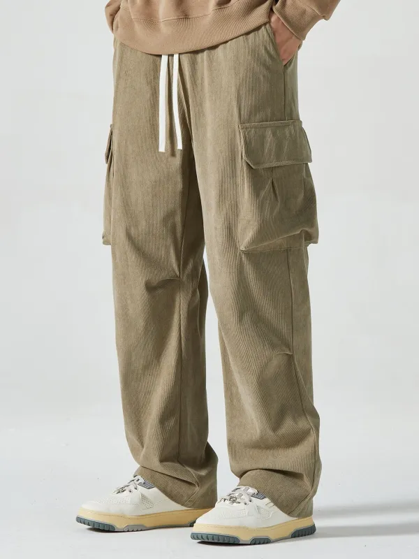 Corduroy Cargo Pants sold by Hoooyi