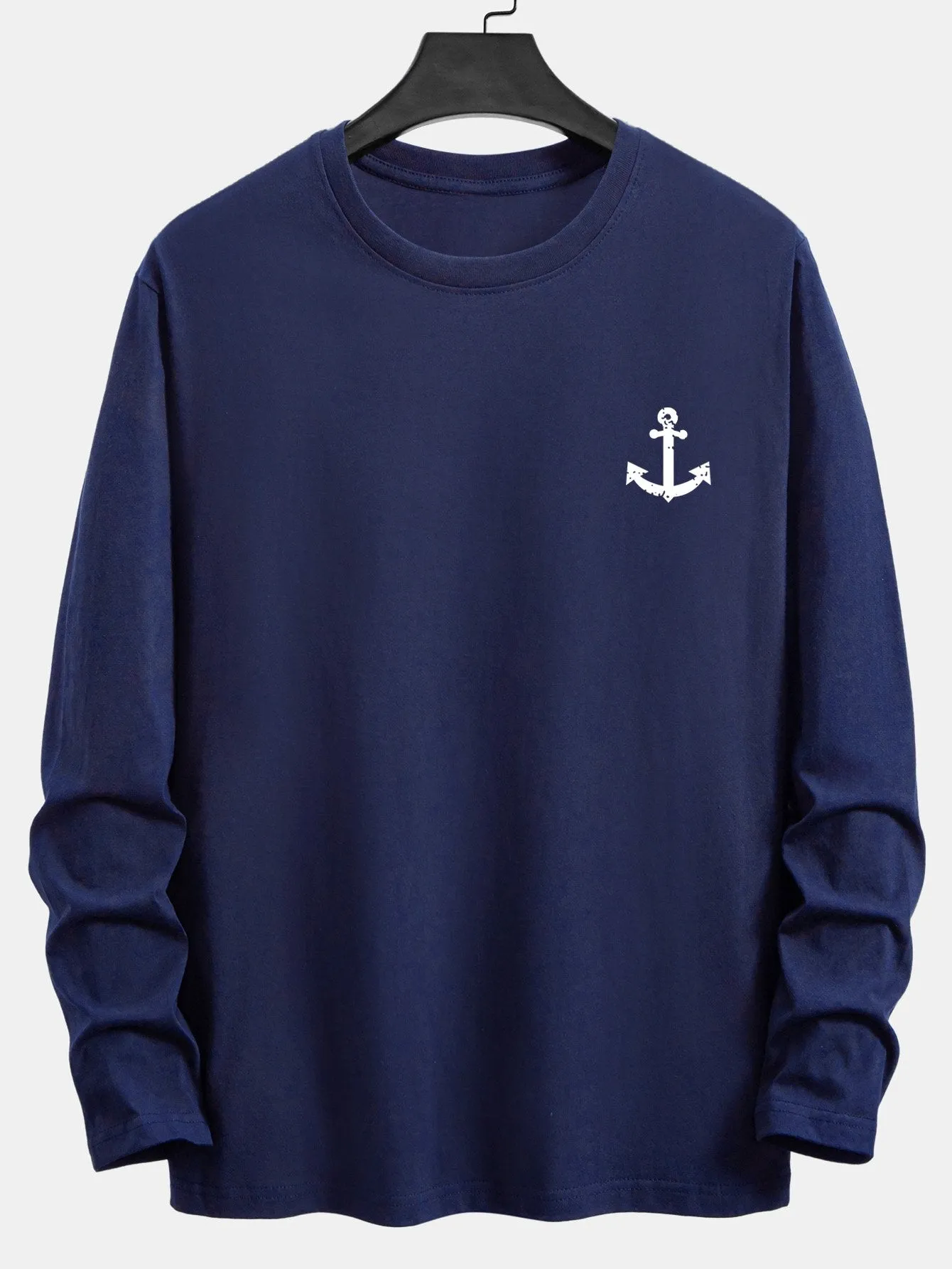 Long Sleeve Anchor Print Cotton T-Shirt sold by Hoooyi product image thumbnail 5