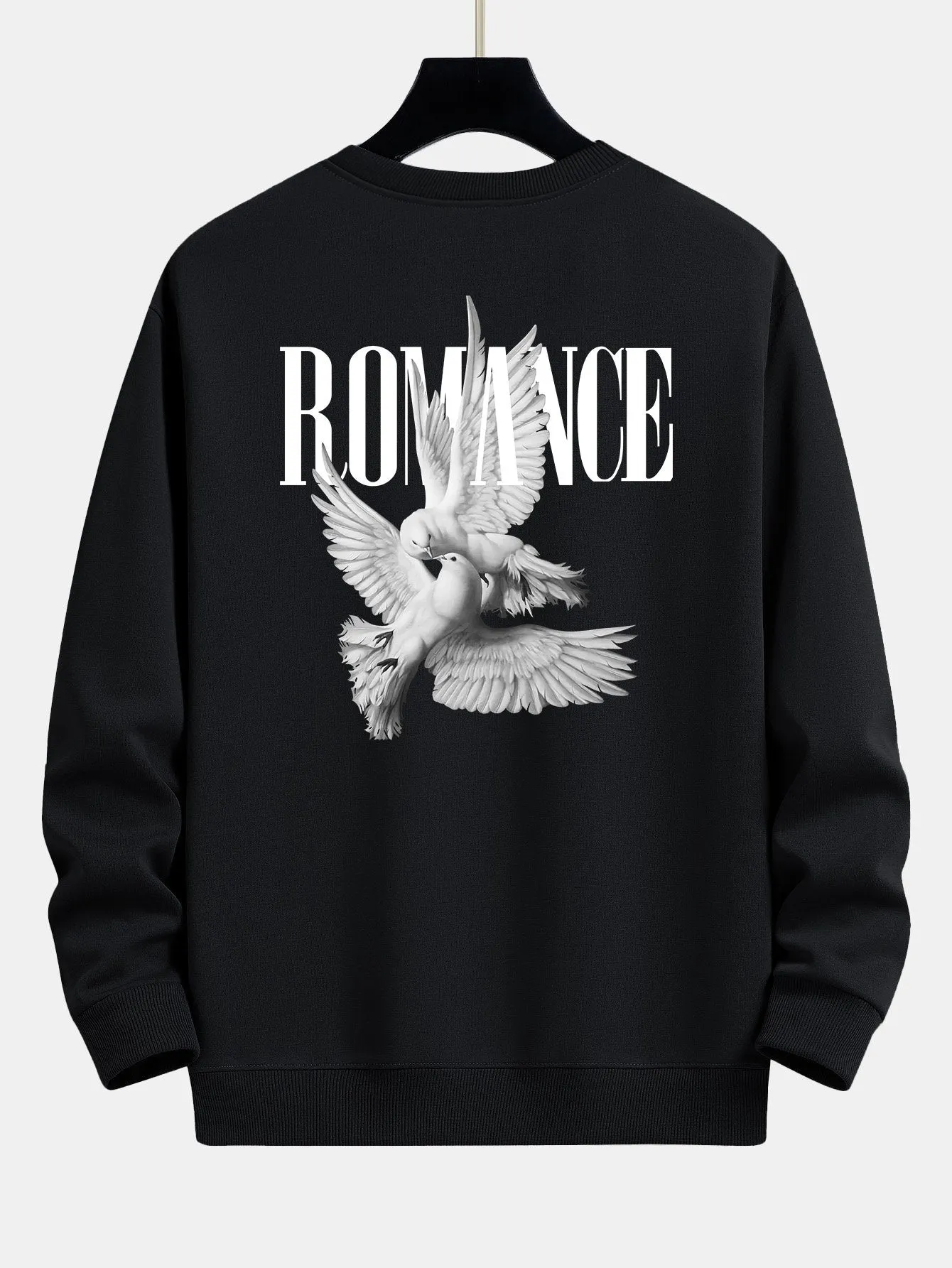 Romantic Doves Back Print Relax Fit Sweatshirt sold by Hoooyi product image thumbnail 3