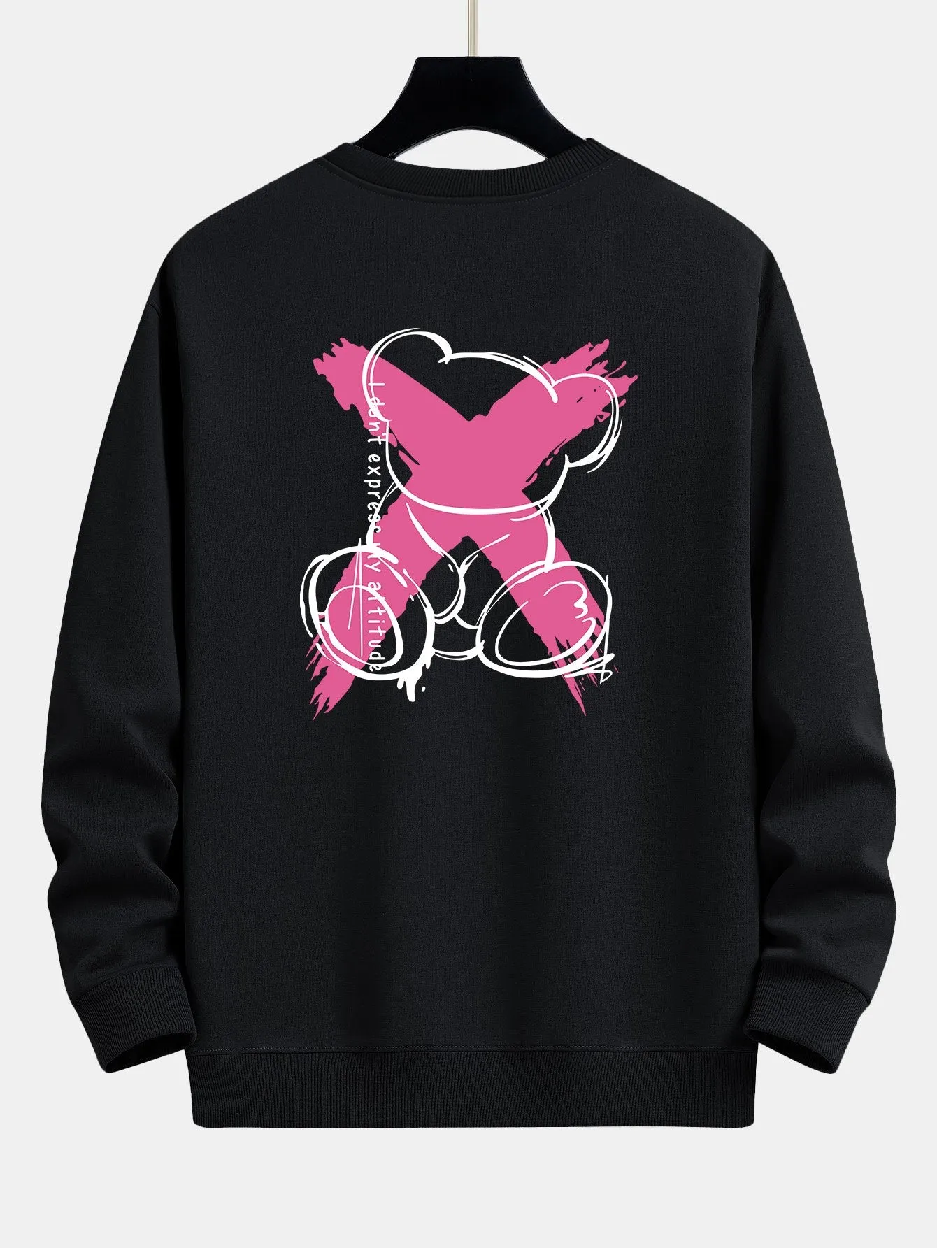 Graffiti Bear Print Relax Fit Sweatshirt sold by Hoooyi product image thumbnail 3