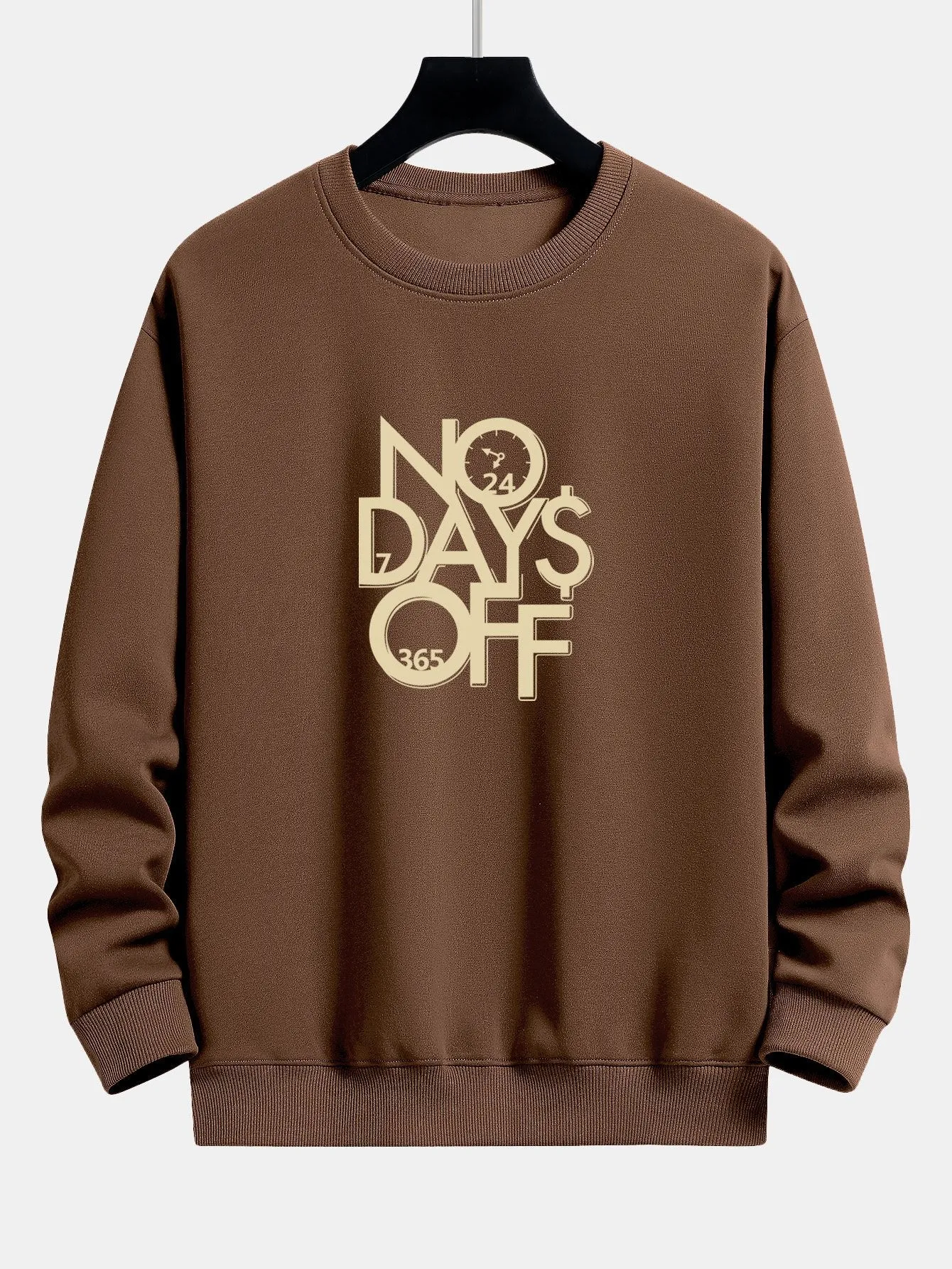 No Days Off Print Relax Fit Sweatshirt sold by Hoooyi