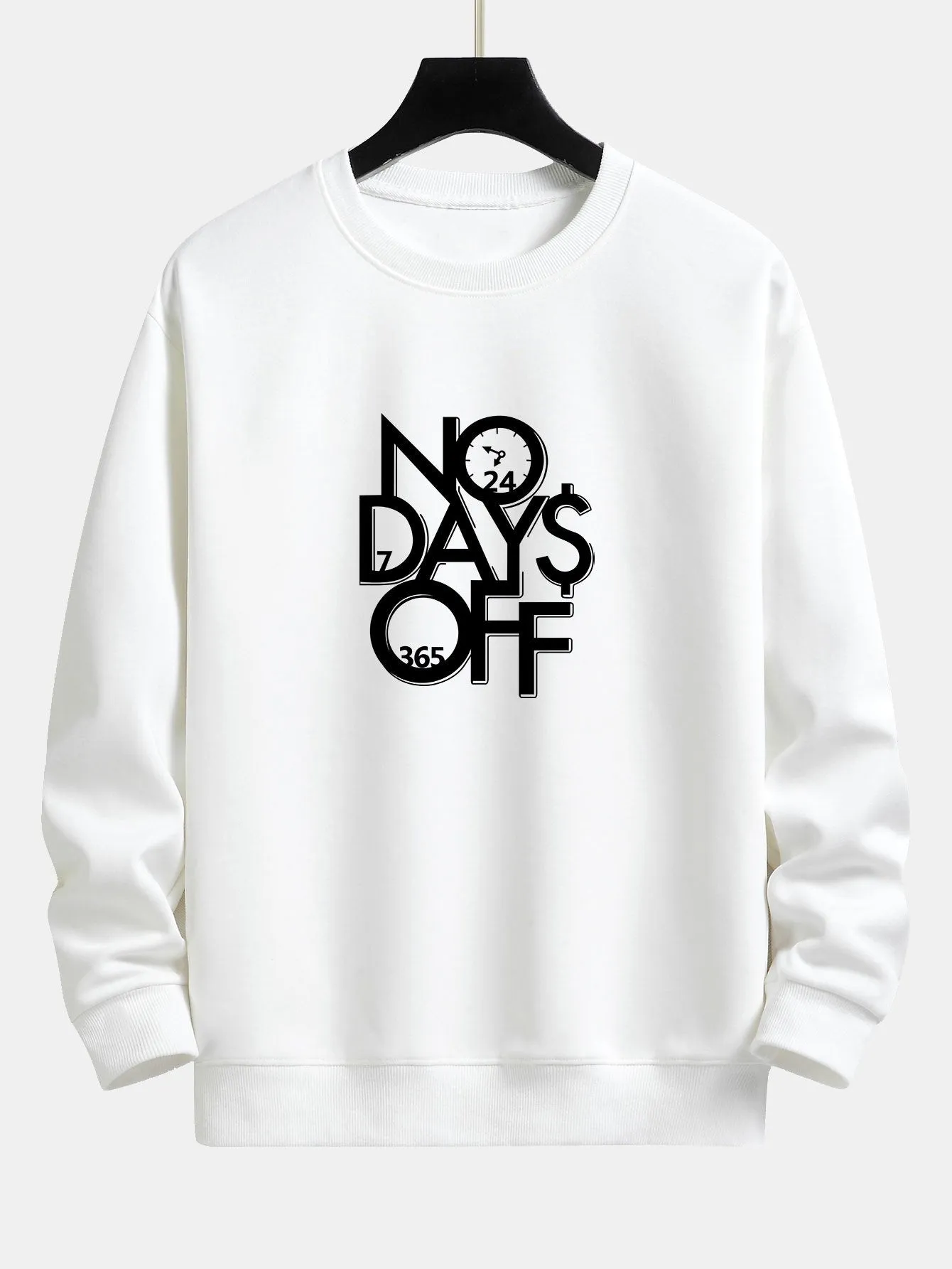 No Days Off Print Relax Fit Sweatshirt sold by Hoooyi product image thumbnail 4