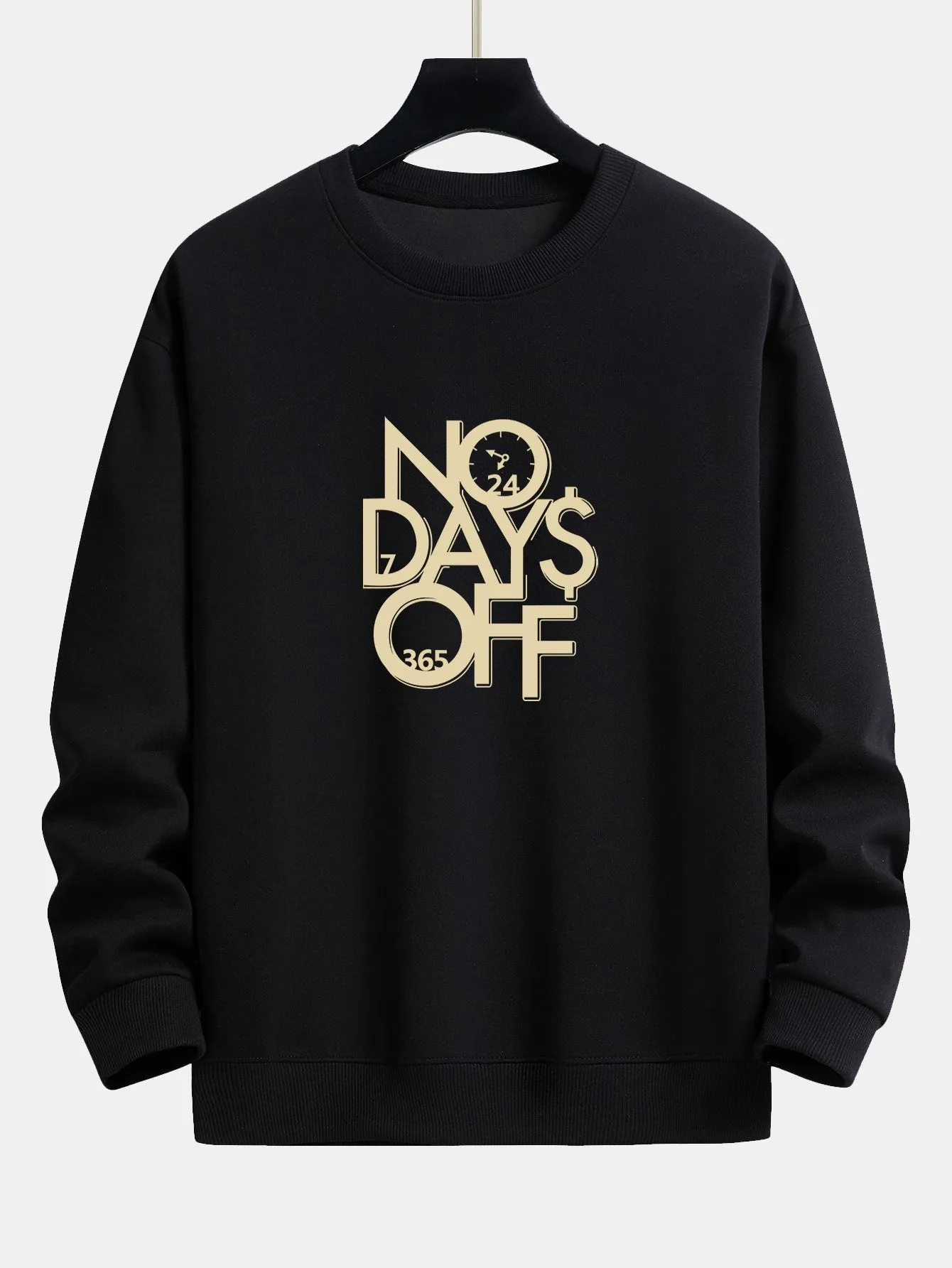 No Days Off Print Relax Fit Sweatshirt sold by Hoooyi product image thumbnail 2