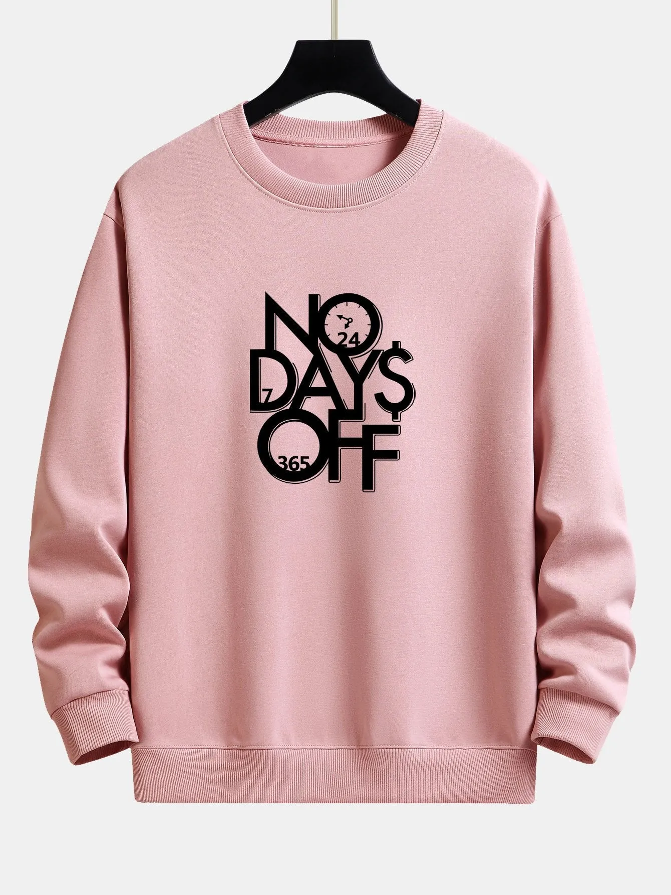 No Days Off Print Relax Fit Sweatshirt sold by Hoooyi product image thumbnail 5