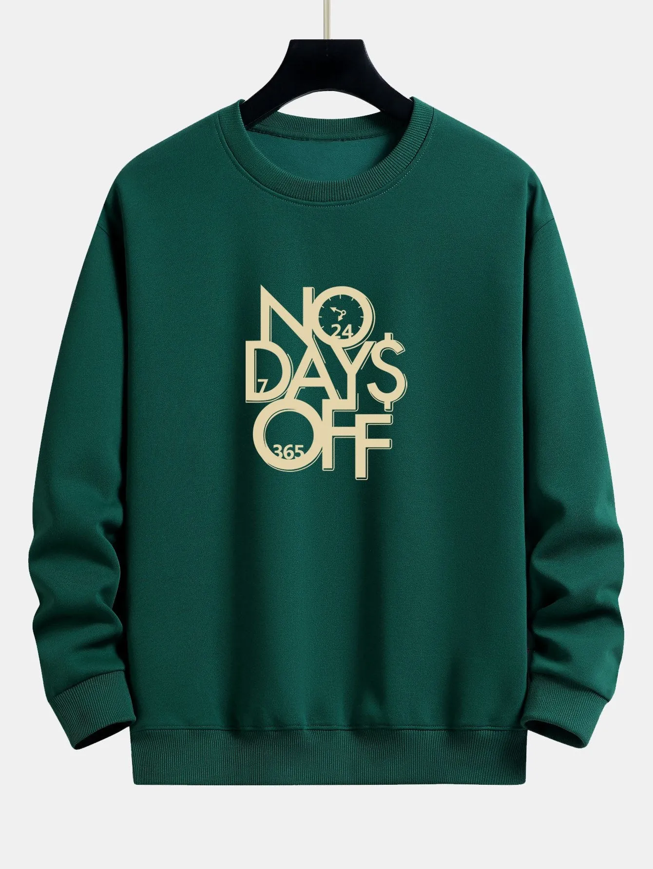 No Days Off Print Relax Fit Sweatshirt sold by Hoooyi product image thumbnail 3