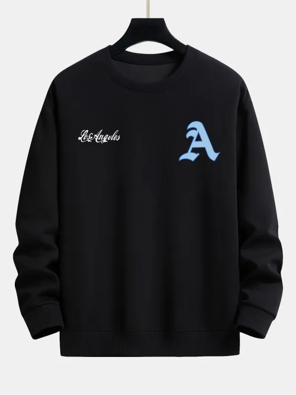 Los Angeles Print Relax Fit Sweatshirt sold by Hoooyi