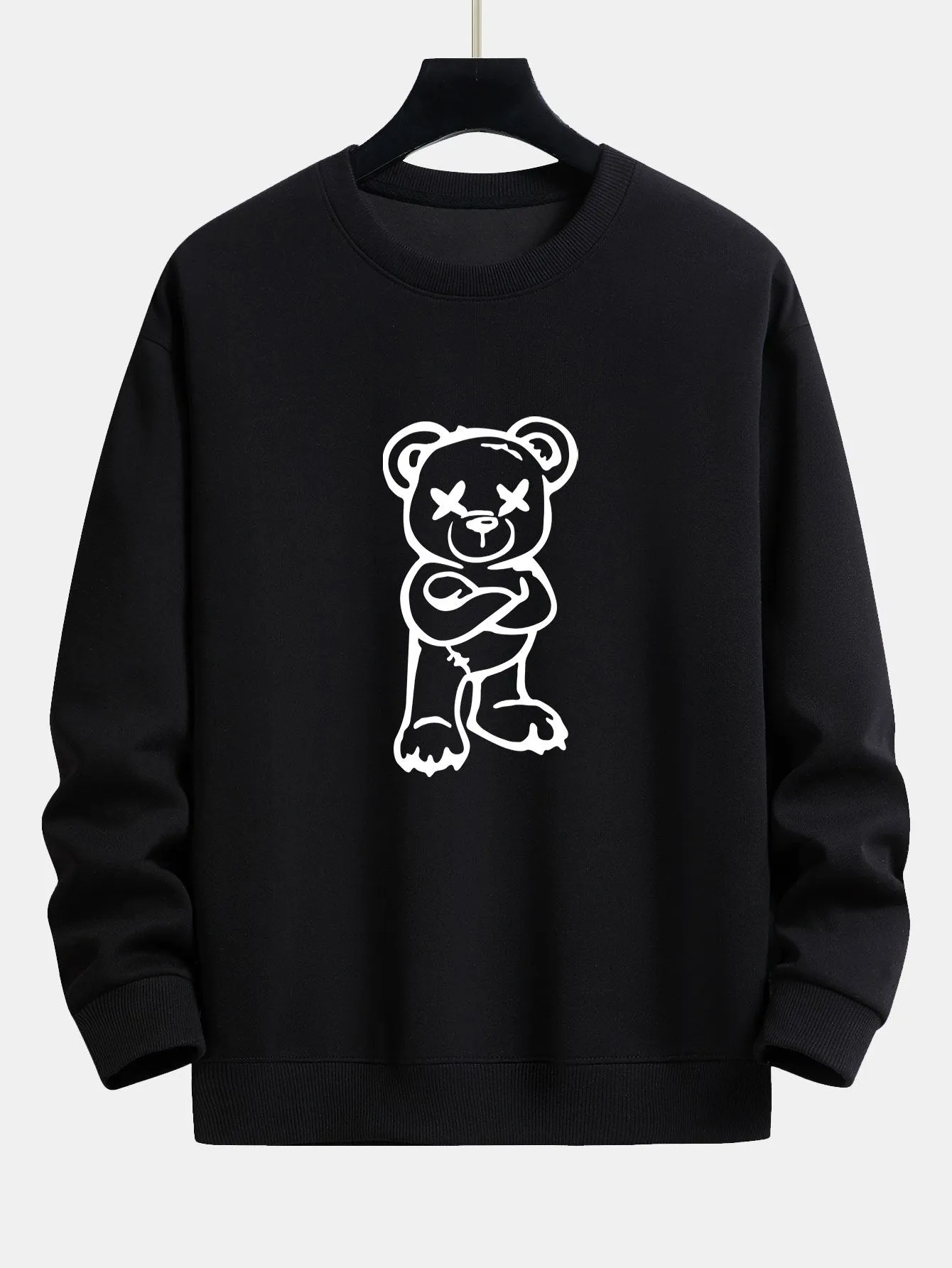 Bear Print Relax Fit Sweatshirt sold by Hoooyi