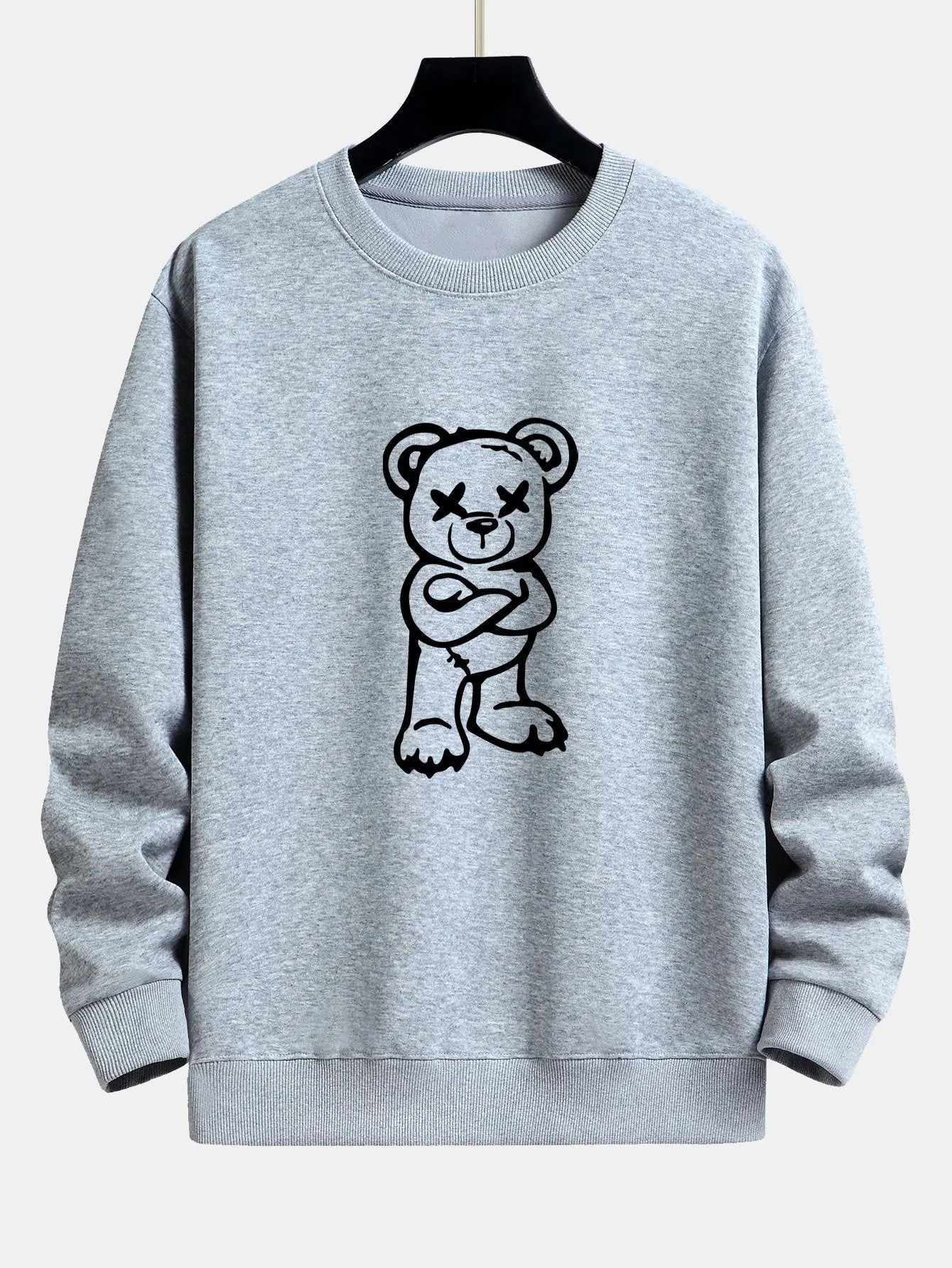 Bear Print Relax Fit Sweatshirt sold by Hoooyi product image thumbnail 5