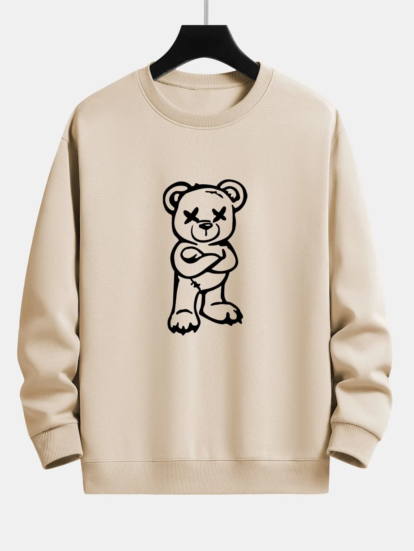 Bear Print Relax Fit Sweatshirt sold by Hoooyi product image thumbnail 4