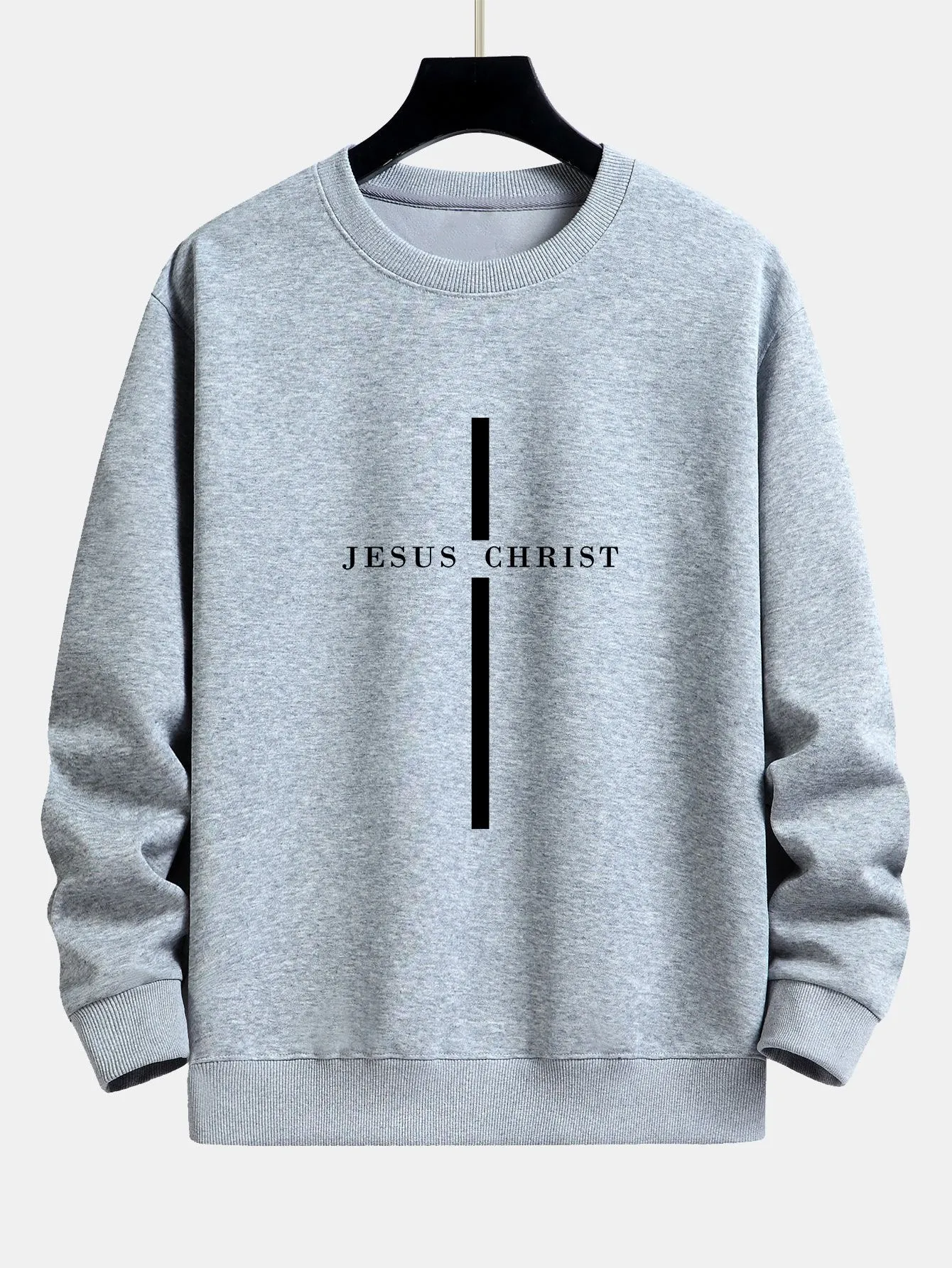 Jesus Christ Stripe Print Relax Fit Sweatshirt sold by Hoooyi product image thumbnail 5
