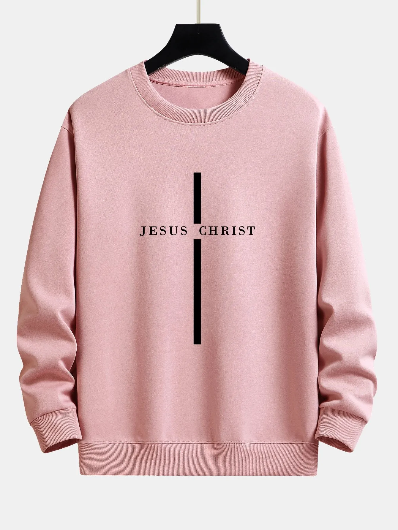 Jesus Christ Stripe Print Relax Fit Sweatshirt sold by Hoooyi product image thumbnail 4