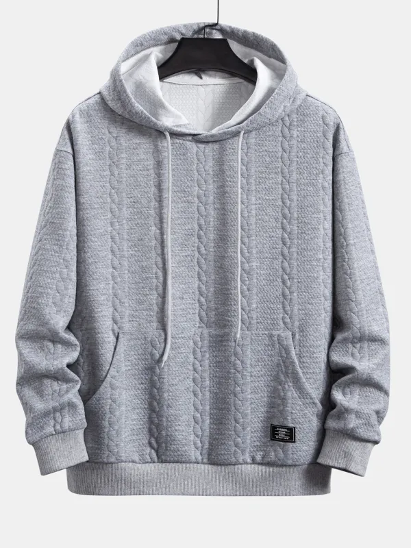 Relax Fit Wheat Jacquard Hoodie sold by Hoooyi