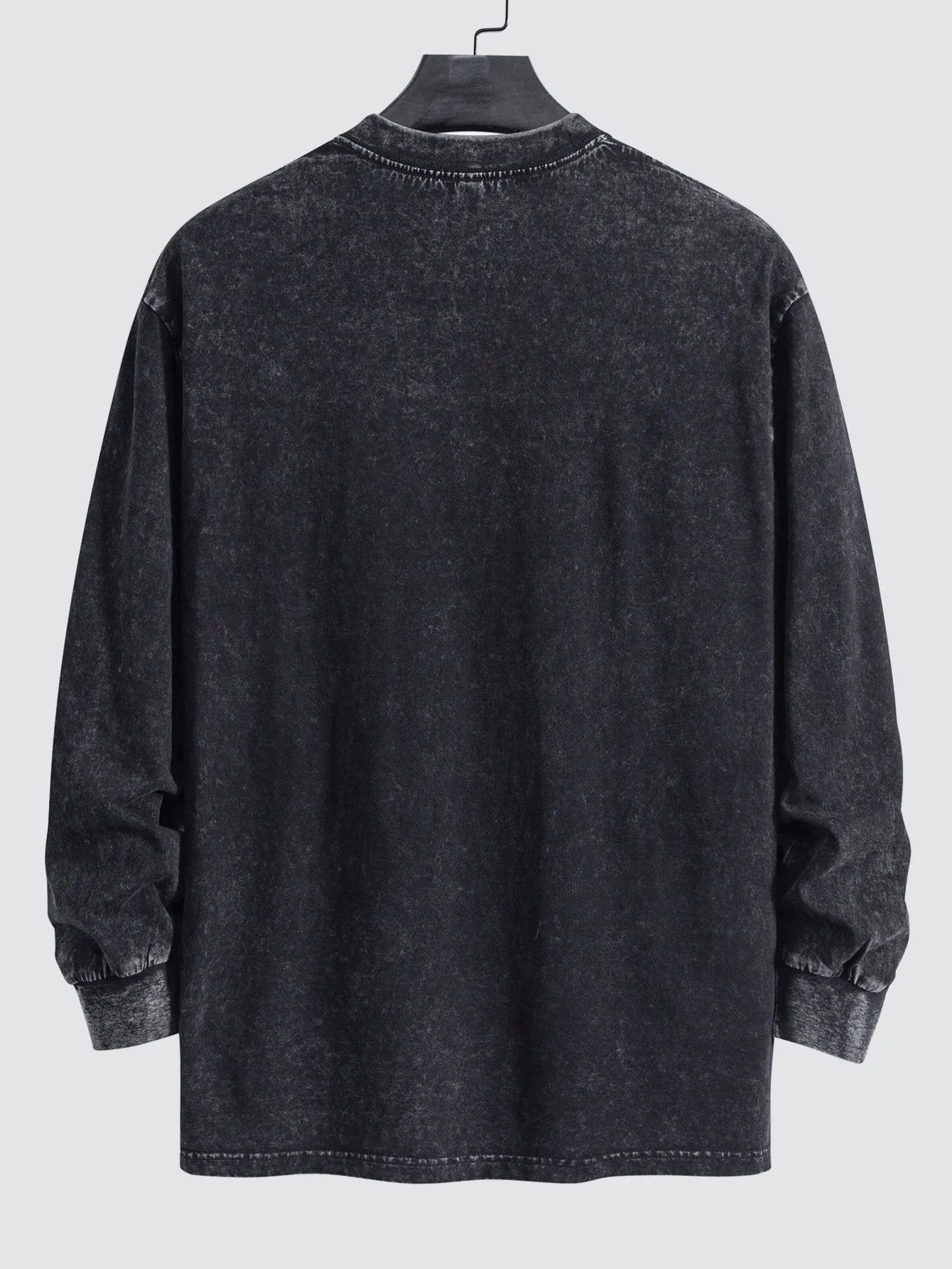 Los Angeles Slogan Print Relax Fit Long Sleeve Washed Distressed T-Shirt sold by Hoooyi product image thumbnail 2