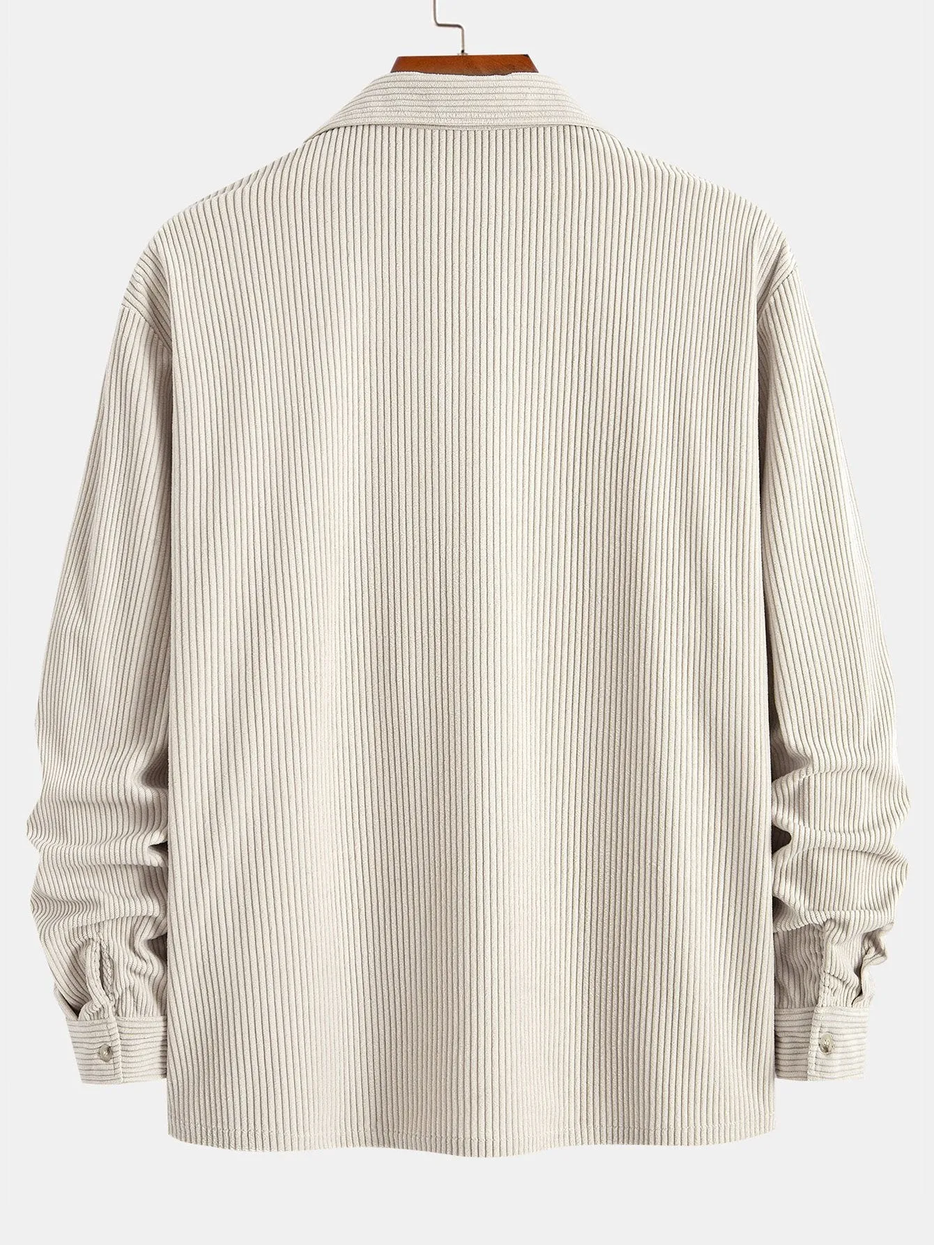 Long Sleeve Corduroy Cuban Collar Shirt sold by Hoooyi product image thumbnail 4