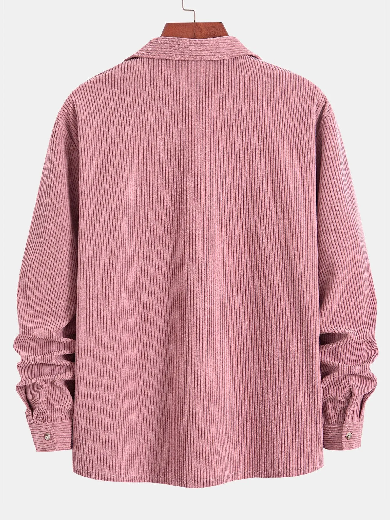 Long Sleeve Corduroy Cuban Collar Shirt sold by Hoooyi product image thumbnail 2