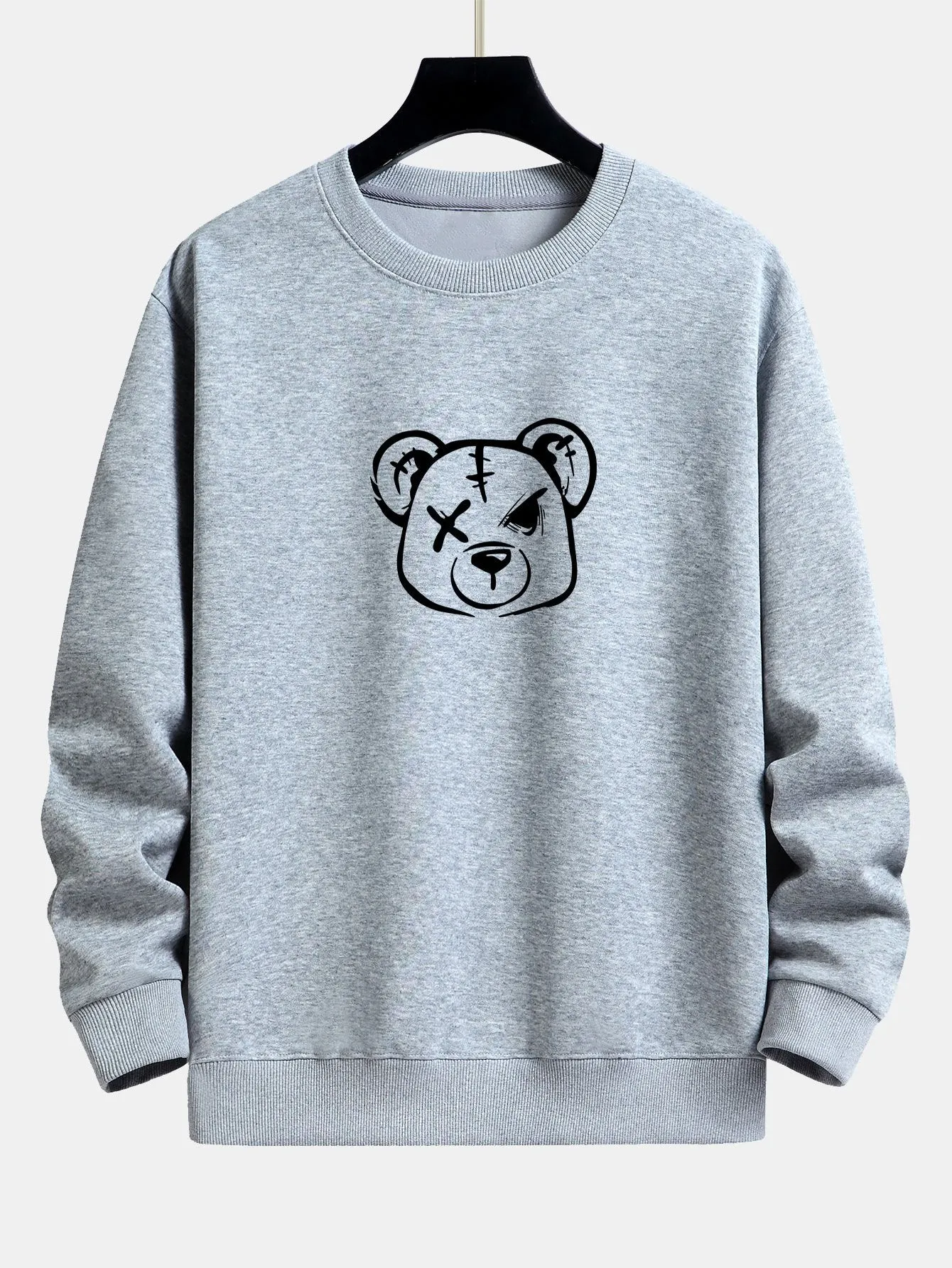 Simple Bear Print Relax Fit Sweatshirt sold by Hoooyi product image thumbnail 5