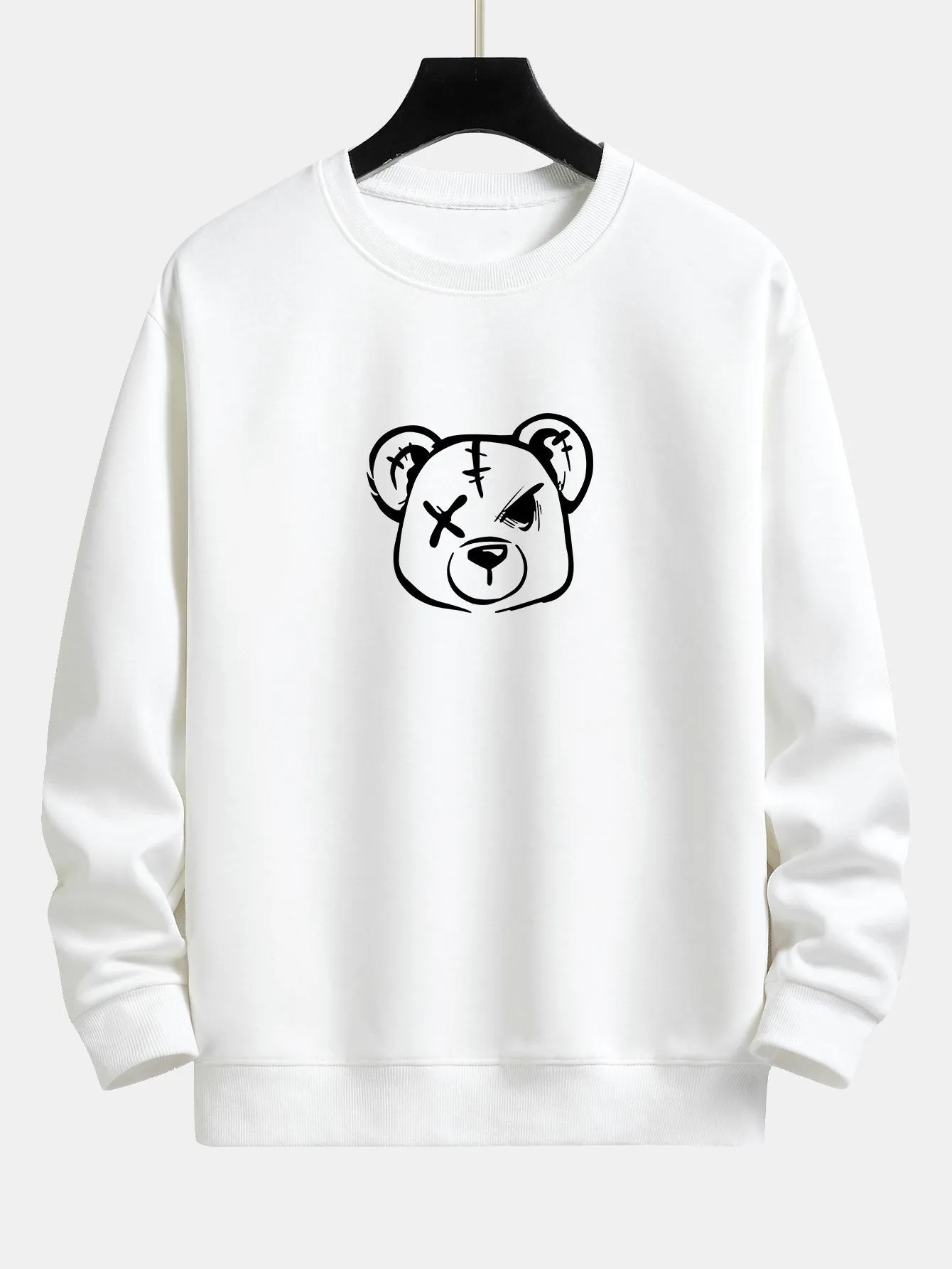 Simple Bear Print Relax Fit Sweatshirt sold by Hoooyi product image thumbnail 2