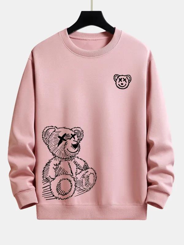 Bear Print Relax Fit Sweatshirt sold by Hoooyi