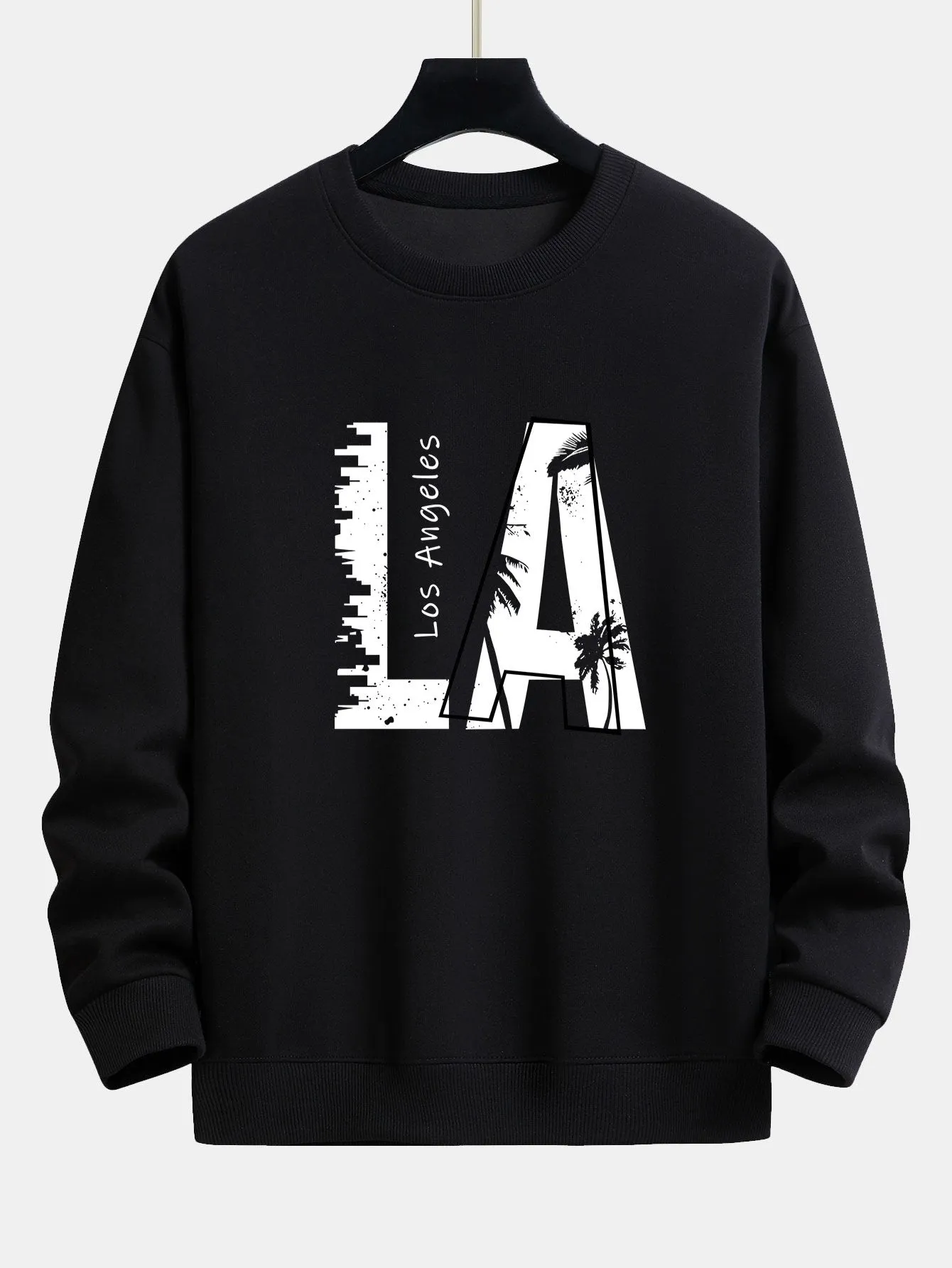 Los Angeles Print Relax Fit Sweatshirt sold by Hoooyi product image thumbnail 2