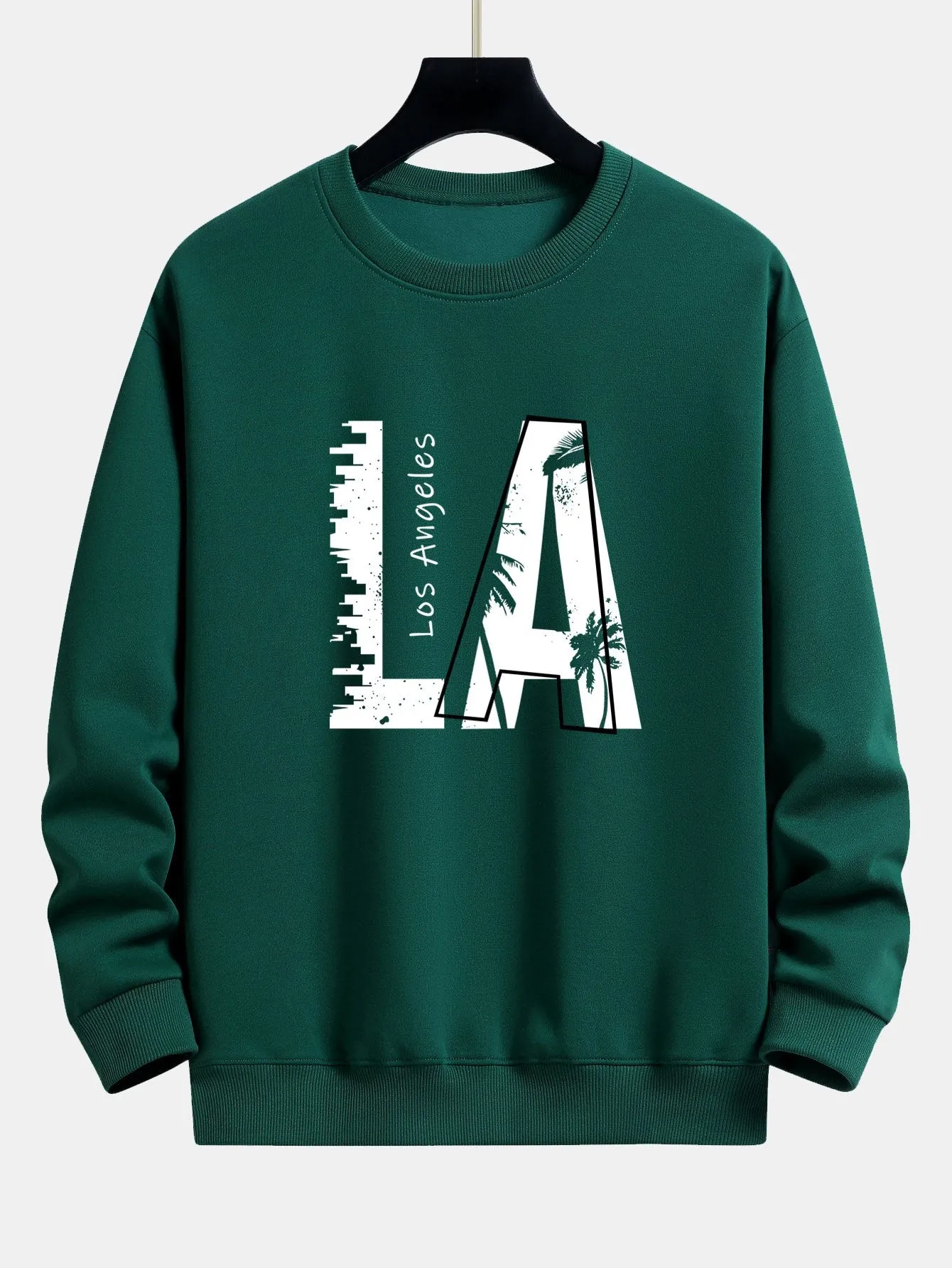 Los Angeles Print Relax Fit Sweatshirt sold by Hoooyi product image thumbnail 5
