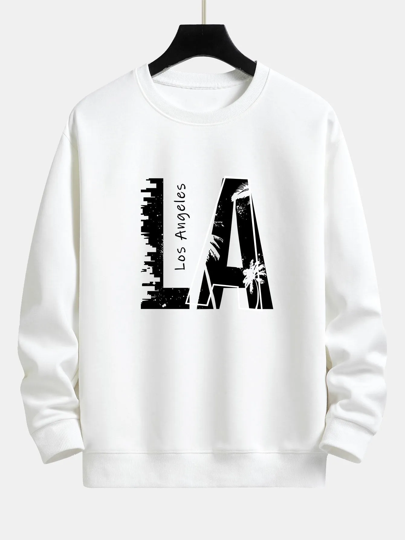 Los Angeles Print Relax Fit Sweatshirt sold by Hoooyi product image thumbnail 3