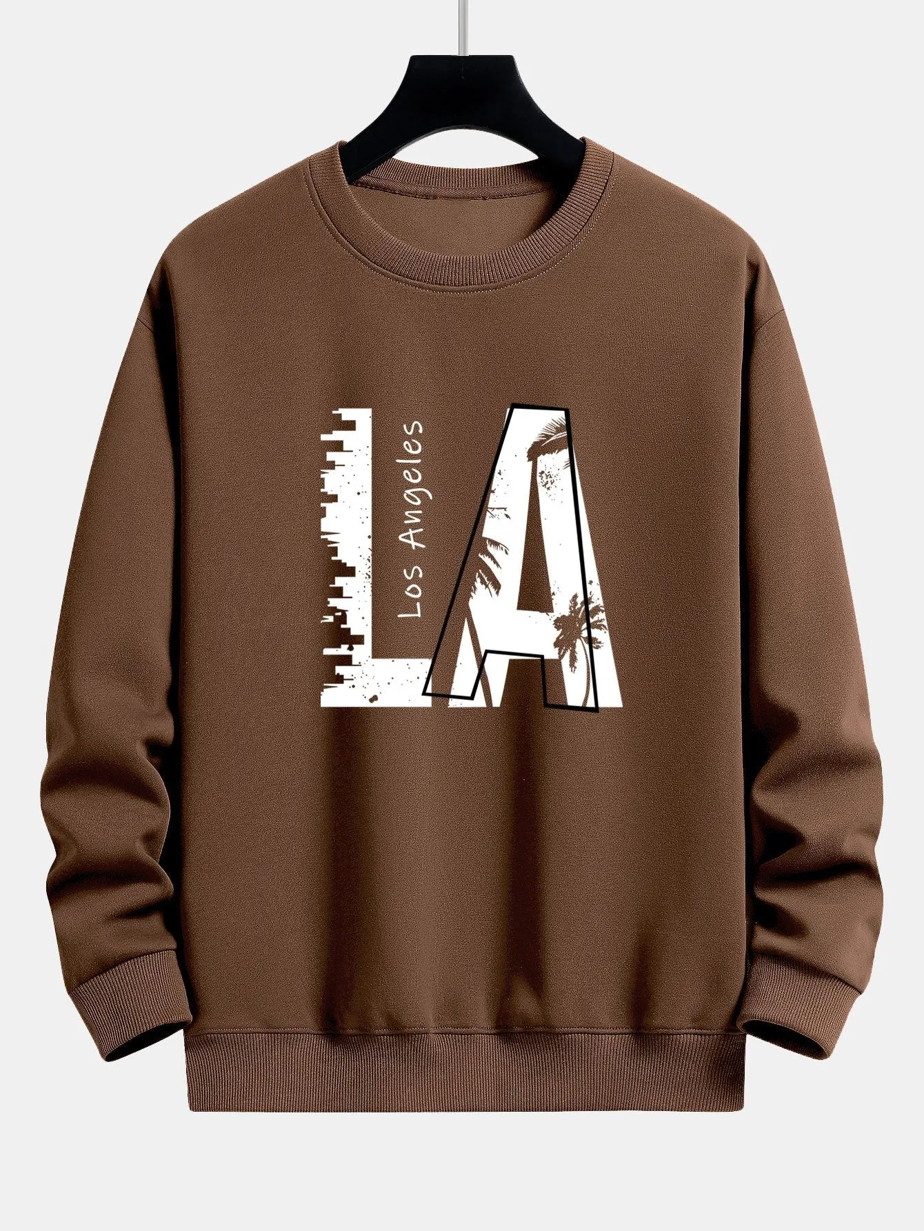 Los Angeles Print Relax Fit Sweatshirt sold by Hoooyi product image thumbnail 4