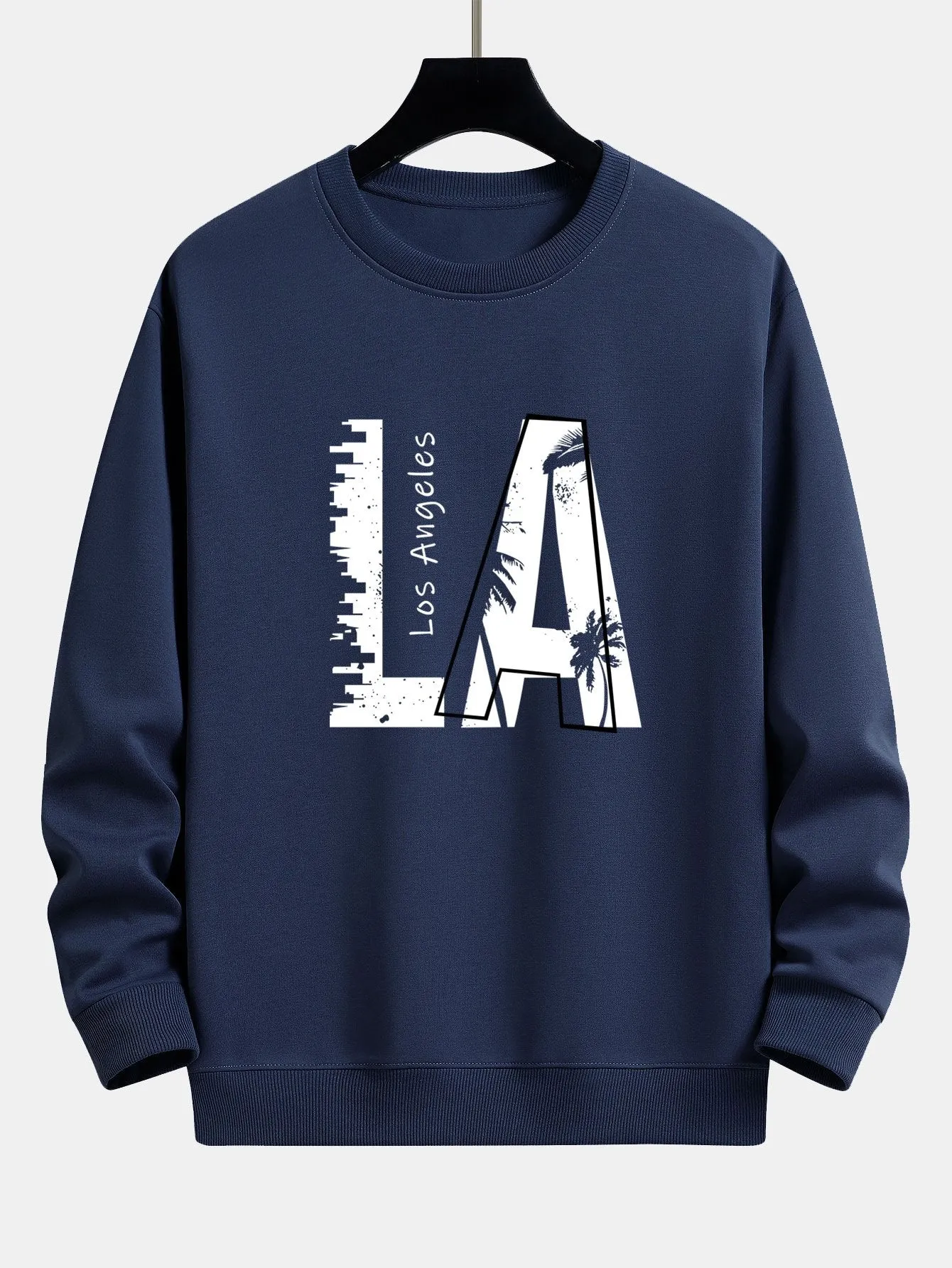 Los Angeles Print Relax Fit Sweatshirt sold by Hoooyi