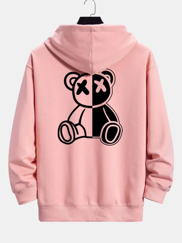 Bear Back Print Relax Fit Hoodie sold by Hoooyi