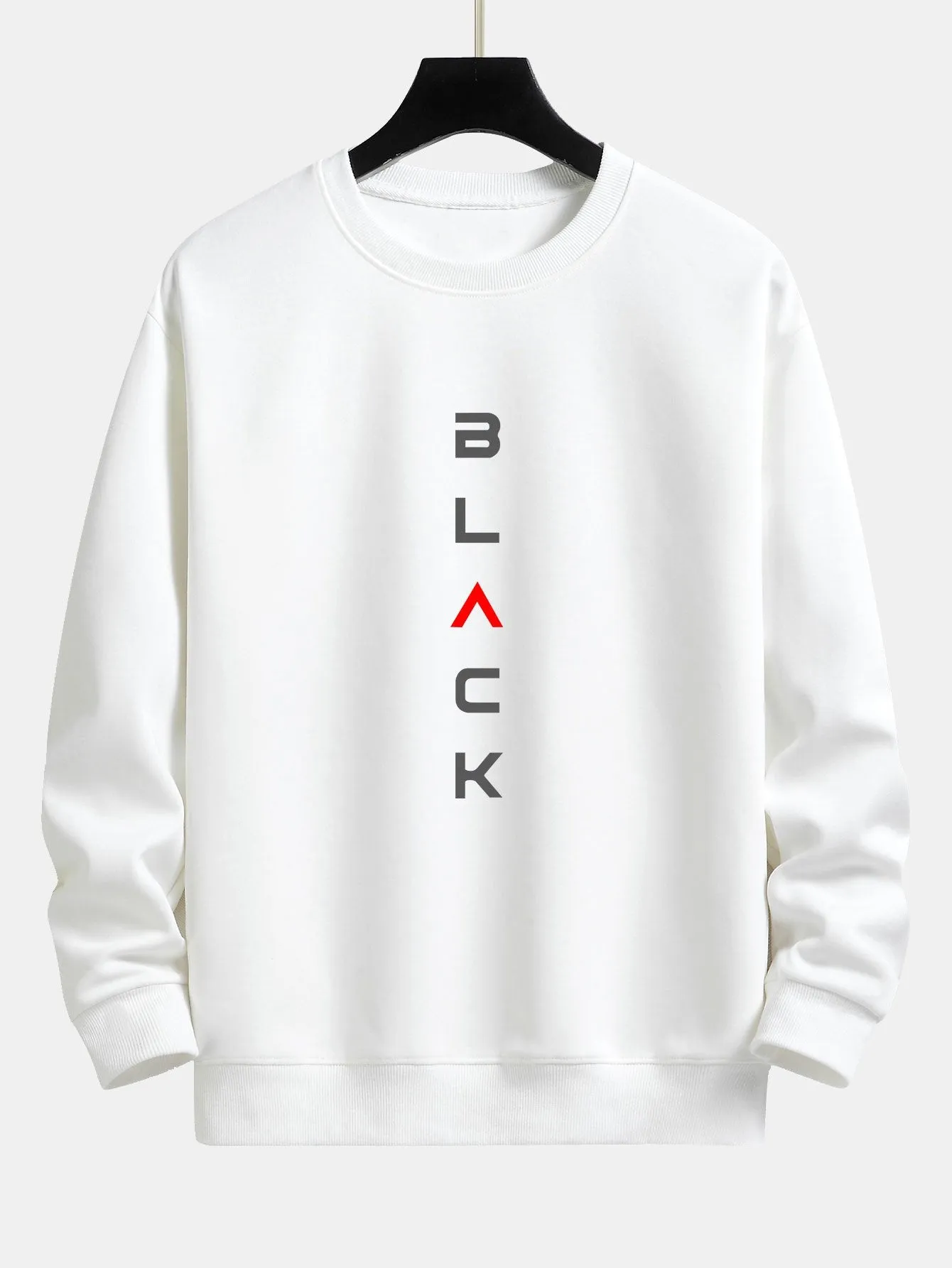 Black Print Relax Fit Sweatshirt sold by Hoooyi product image thumbnail 4