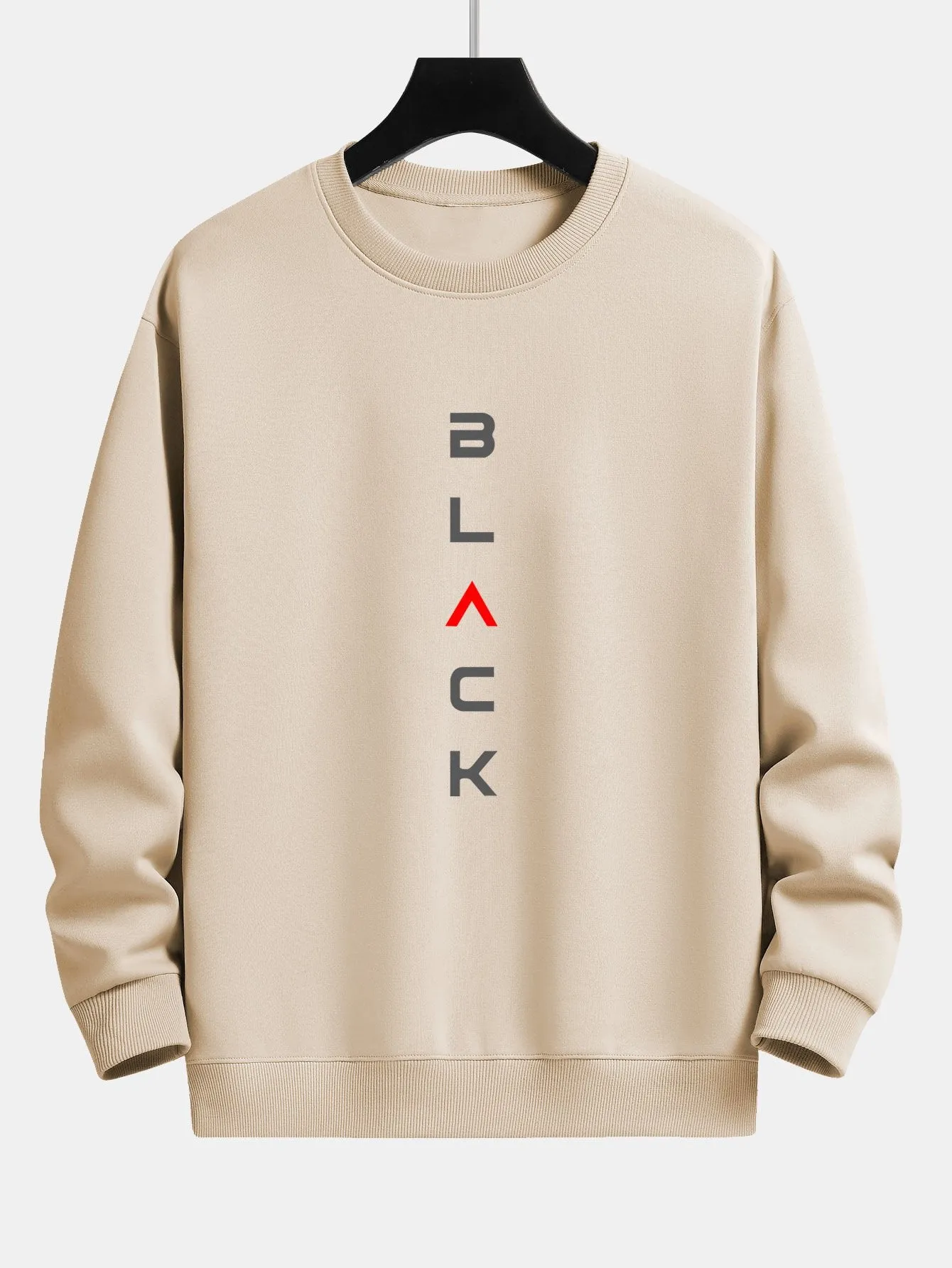 Black Print Relax Fit Sweatshirt sold by Hoooyi product image thumbnail 2