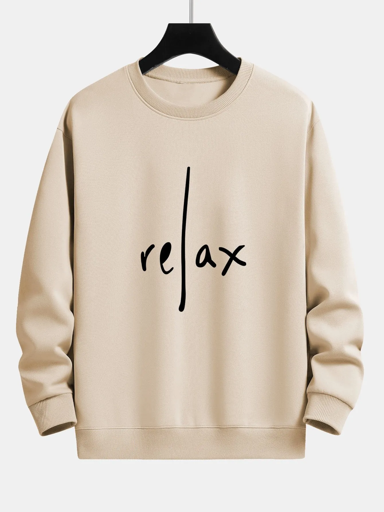 Relax Slogan Print Relax Fit Sweatshirt sold by Hoooyi product image thumbnail 4